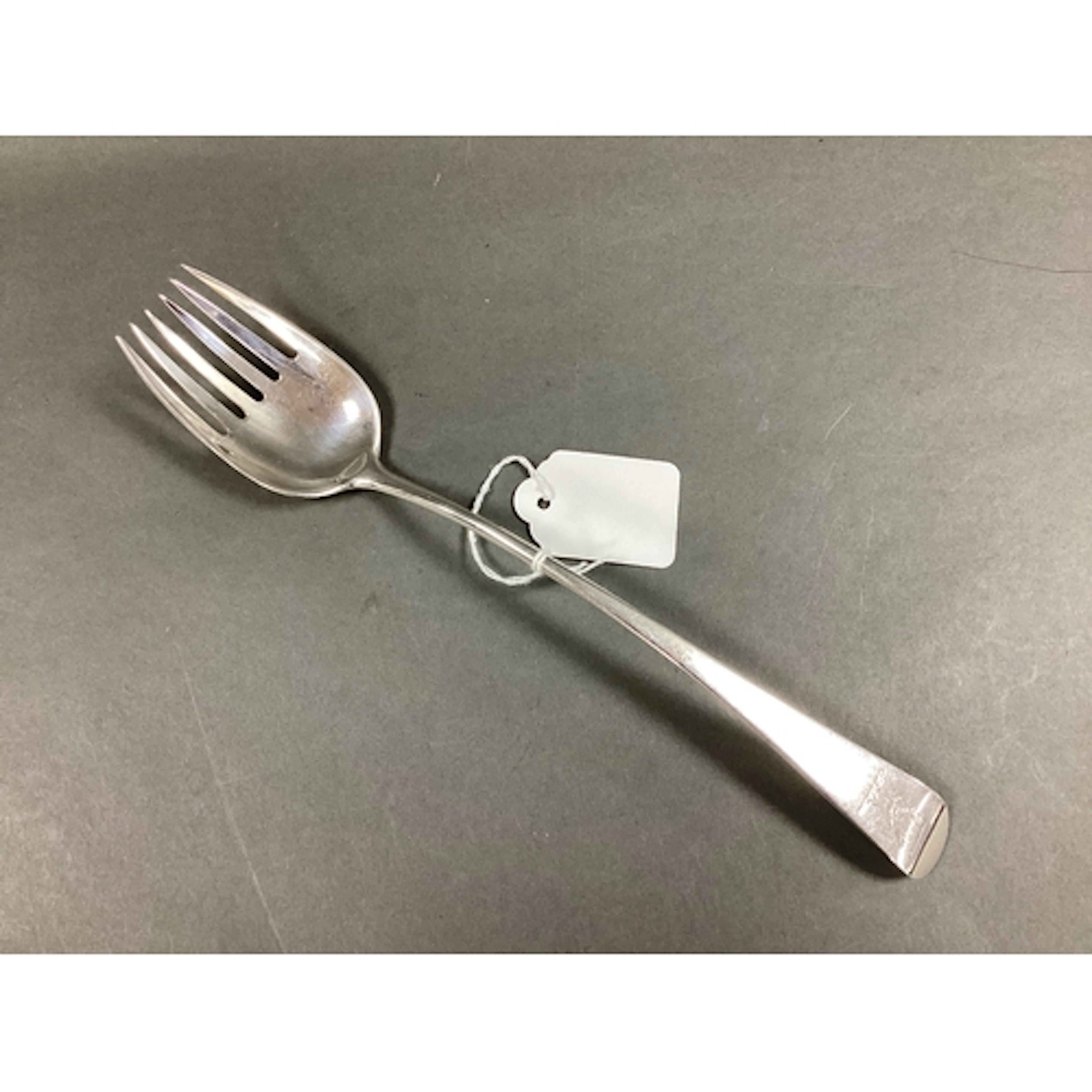 A Georgian Hallmarked Silver Salad Fork, RC, London, possibl...