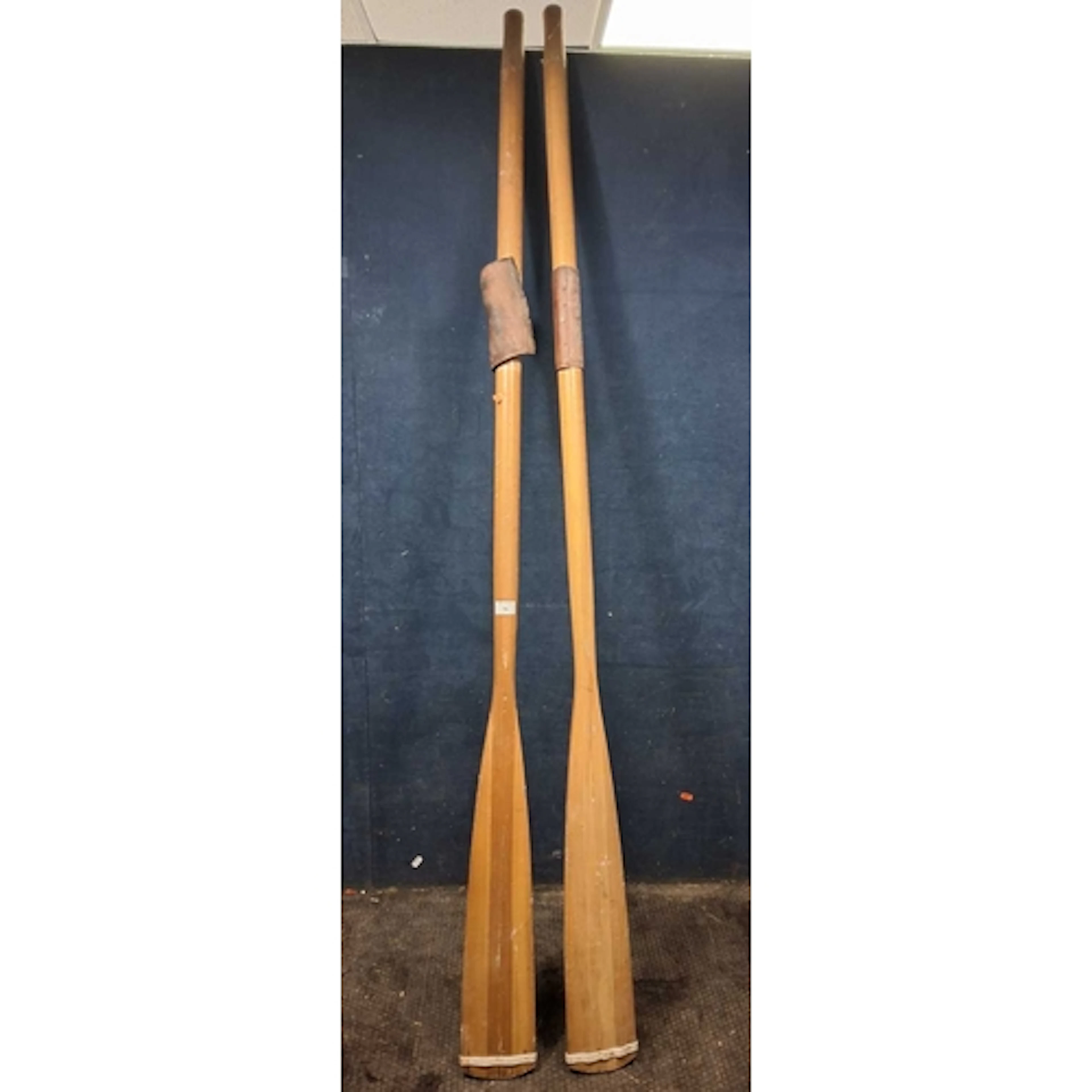 A PAIR OF PINE OARS