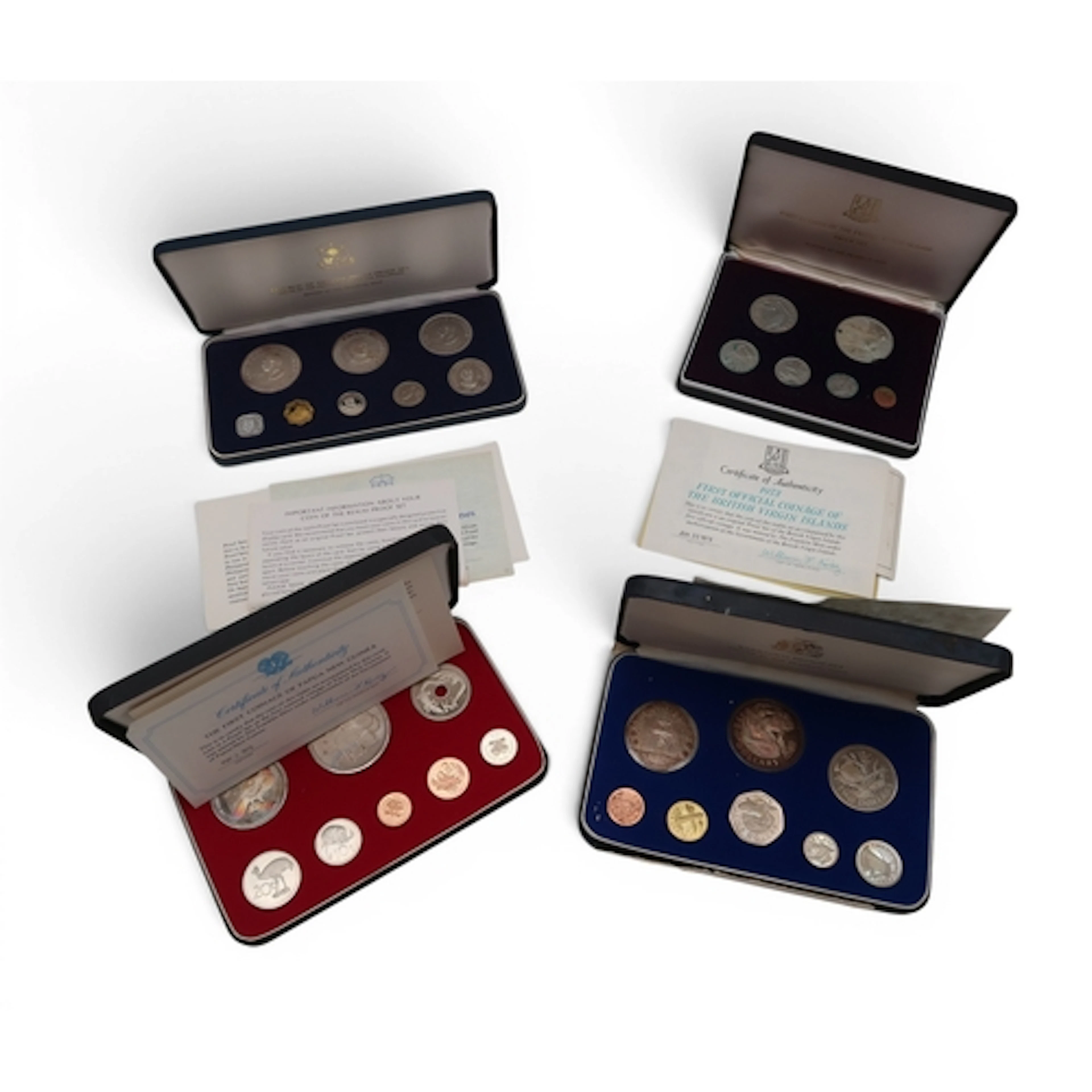 Franklin Mint proof coin sets, cased with certificates, to i...