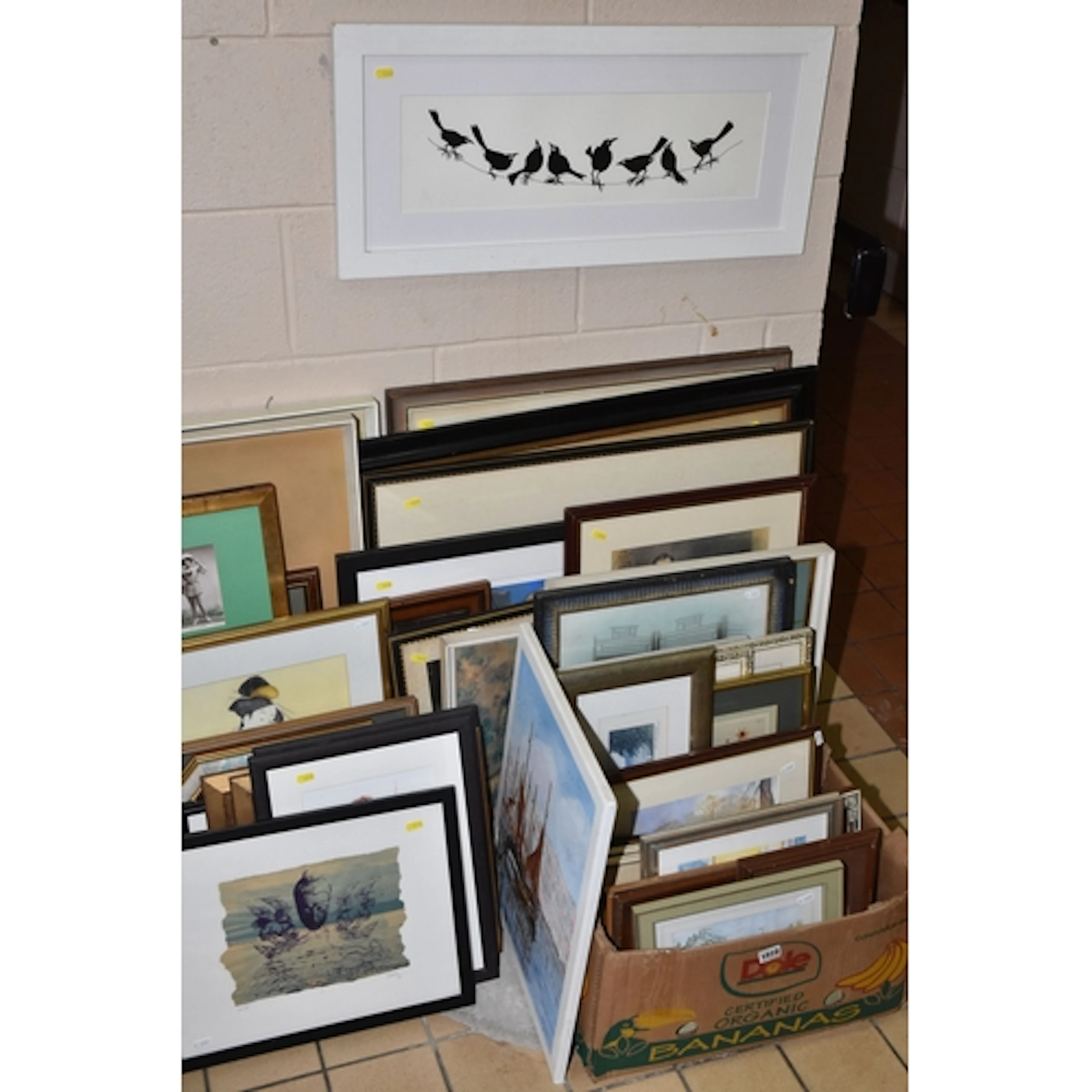 A BOX AND LOOSE PICTURES AND PRINTS, to include a Raj Verdi ...