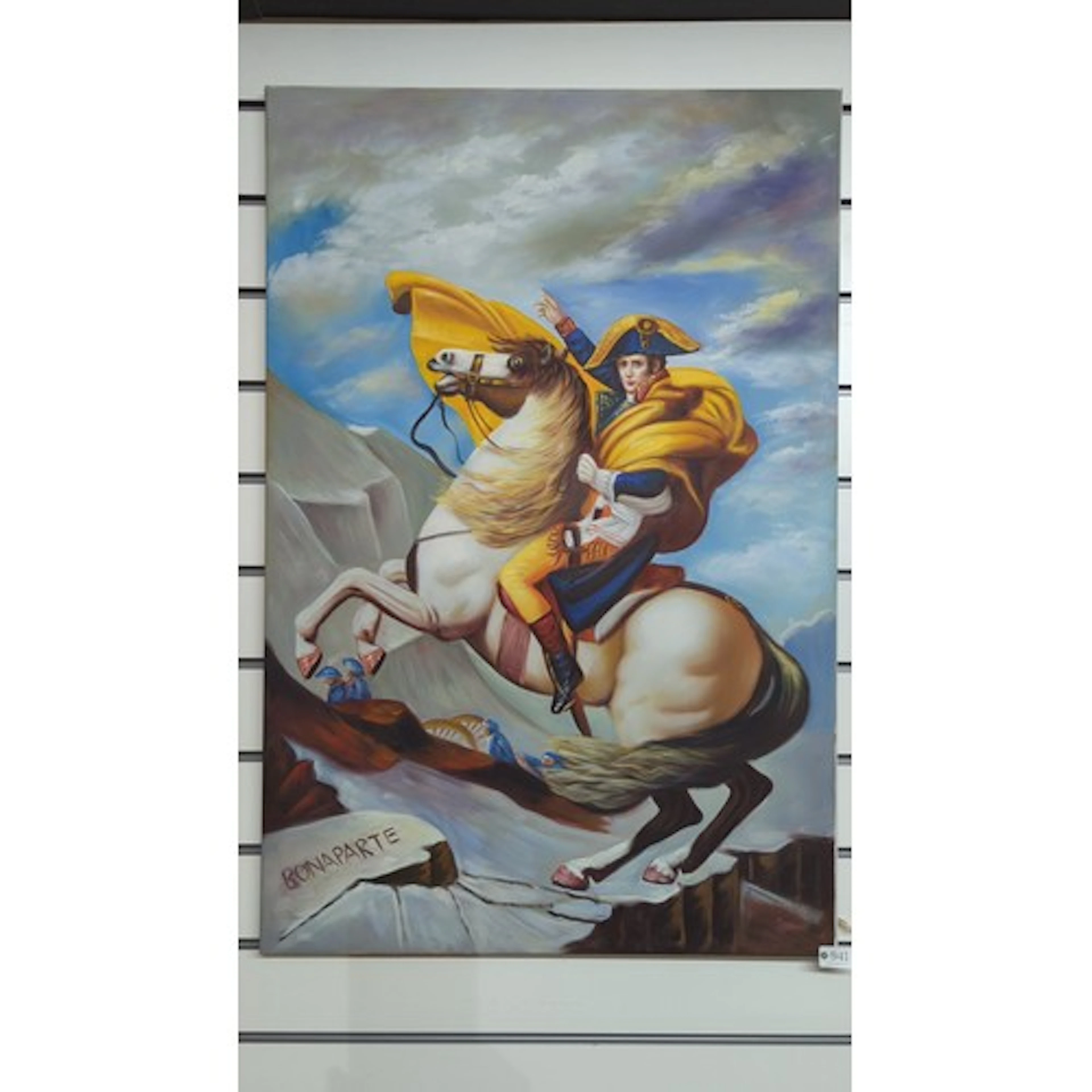 A contemporary figurative oil on canvas depicting Napoleon B...