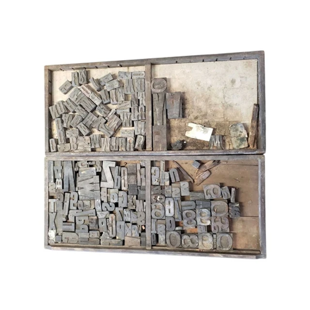 Two late 19th / early 20th century printers trays with lette...