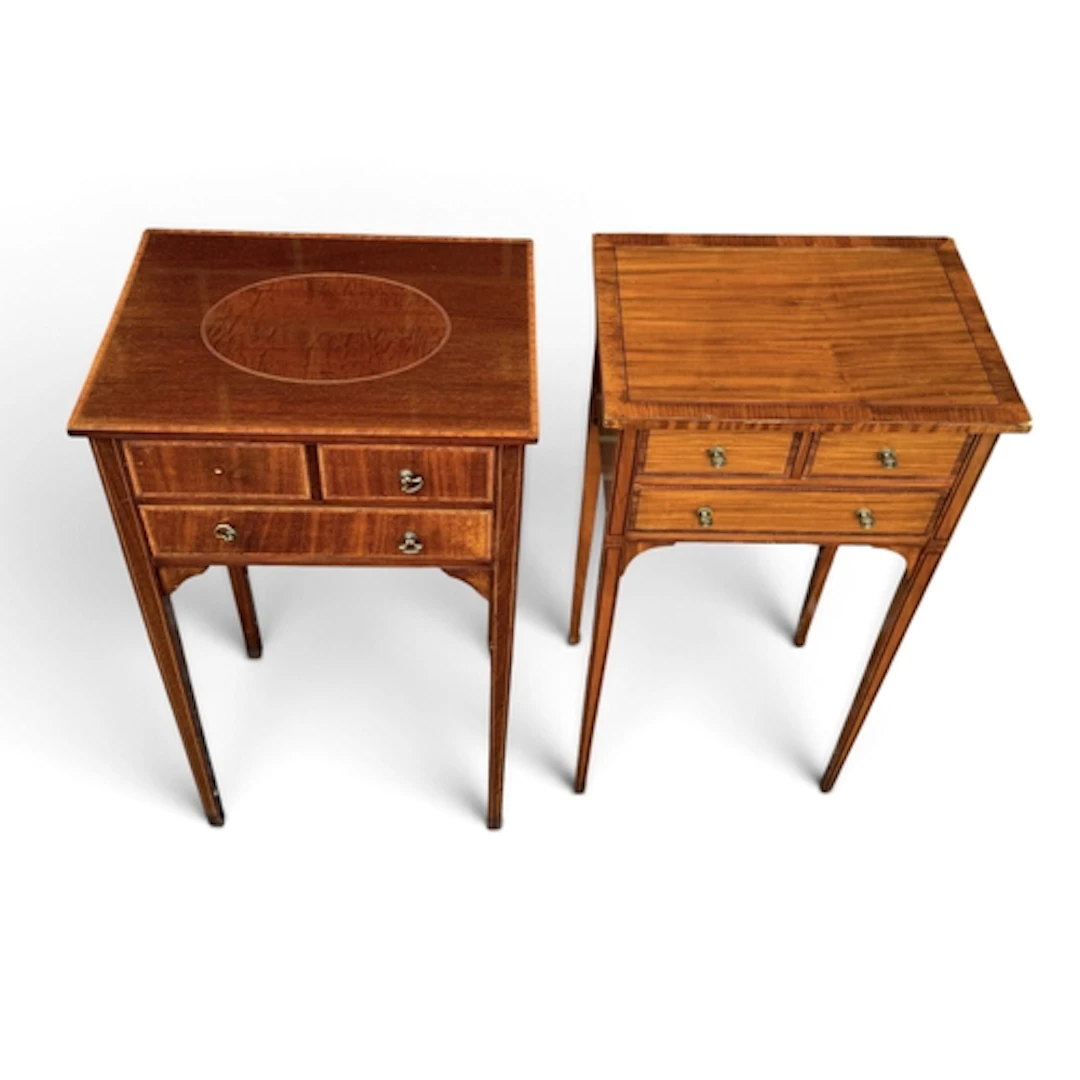 TWO 19TH CENTURY SIDE TABLES 75cm x 41cm x 30cm (largest)...