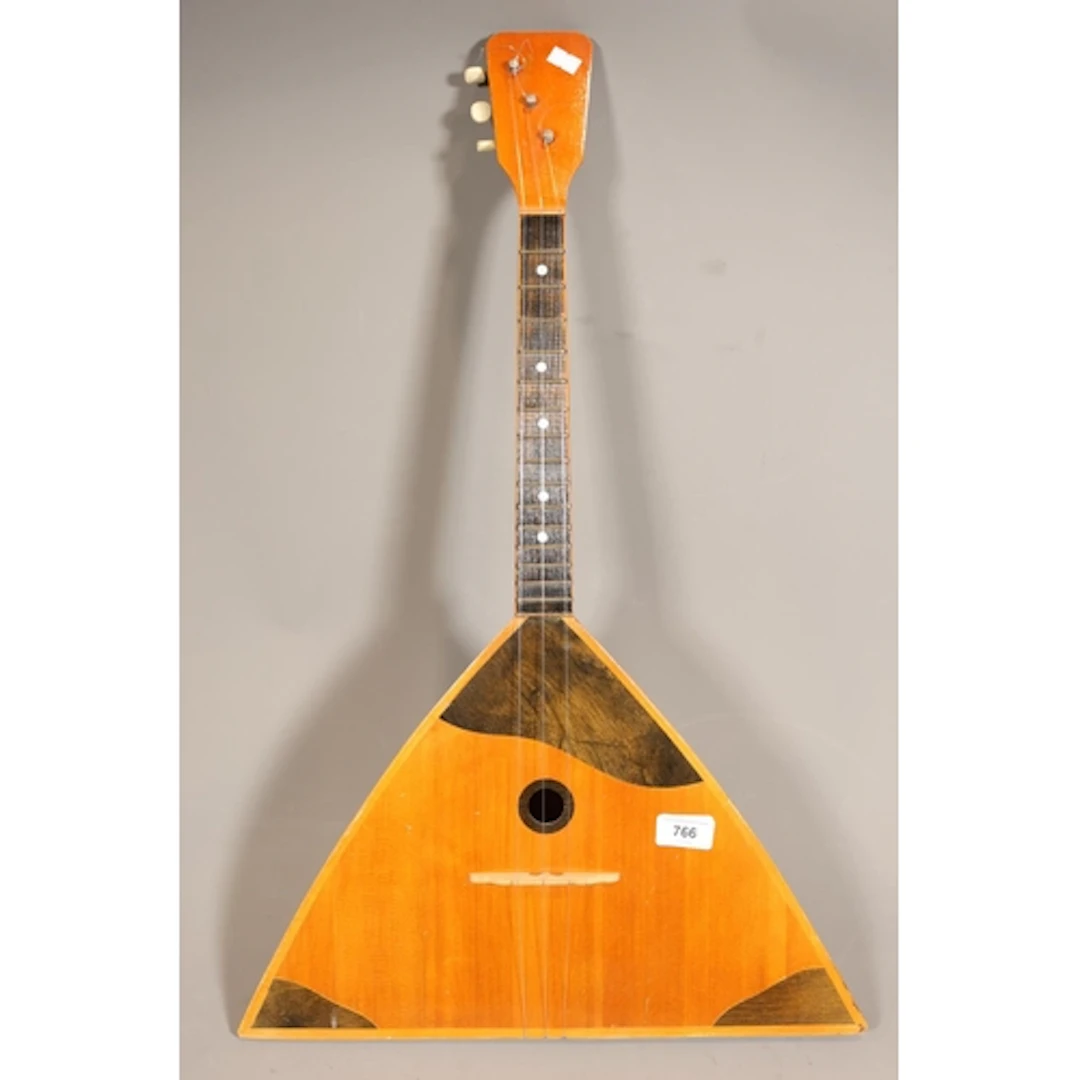 Vintage Russian Balalaika triangular bodied stringed instrum...