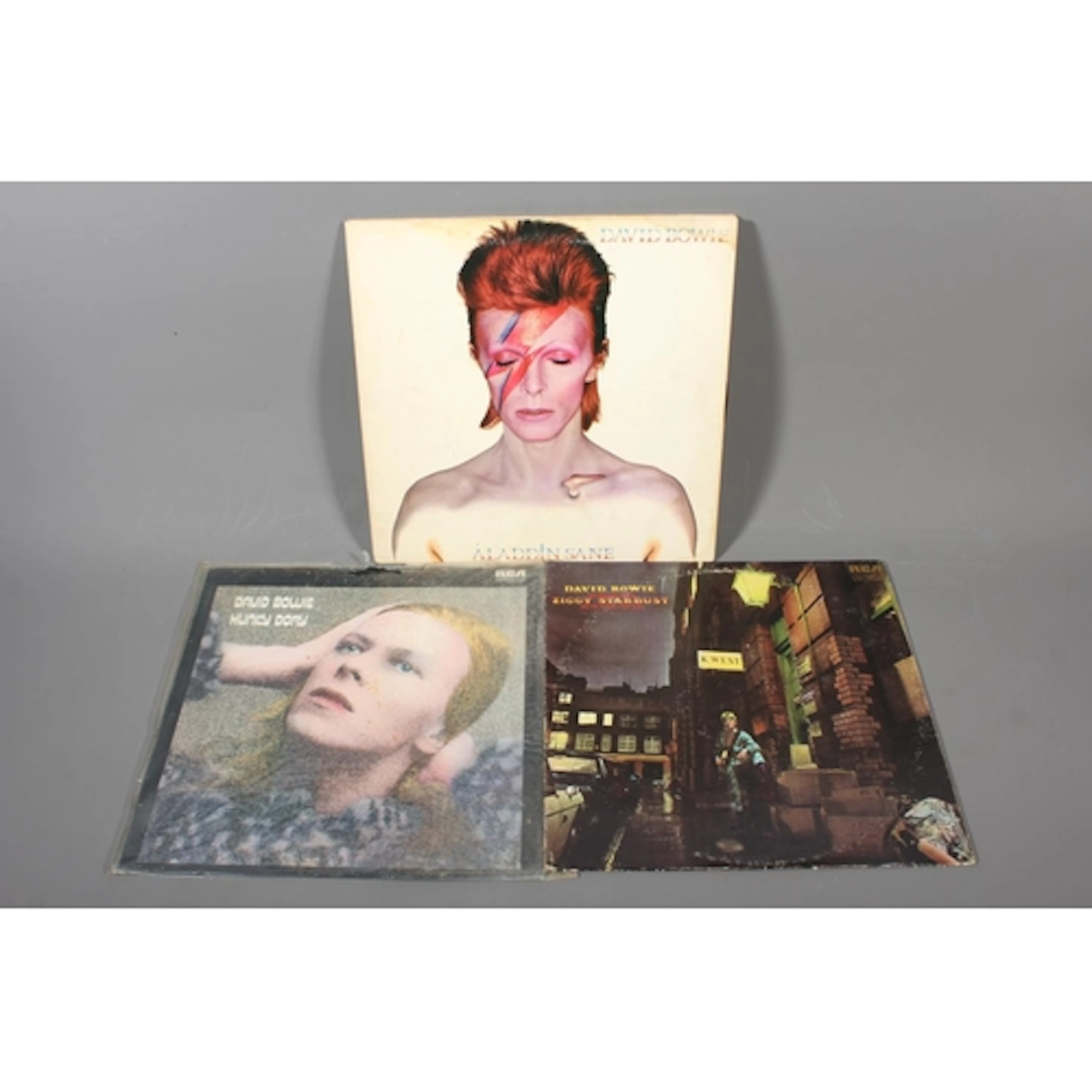 David Bowie vinyl records to include Aladdin Sane with gatef...