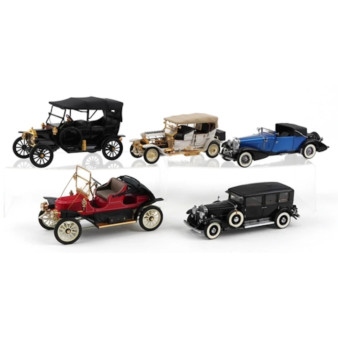 Five Franklin Mint Precision Models collector's vehicles inc...