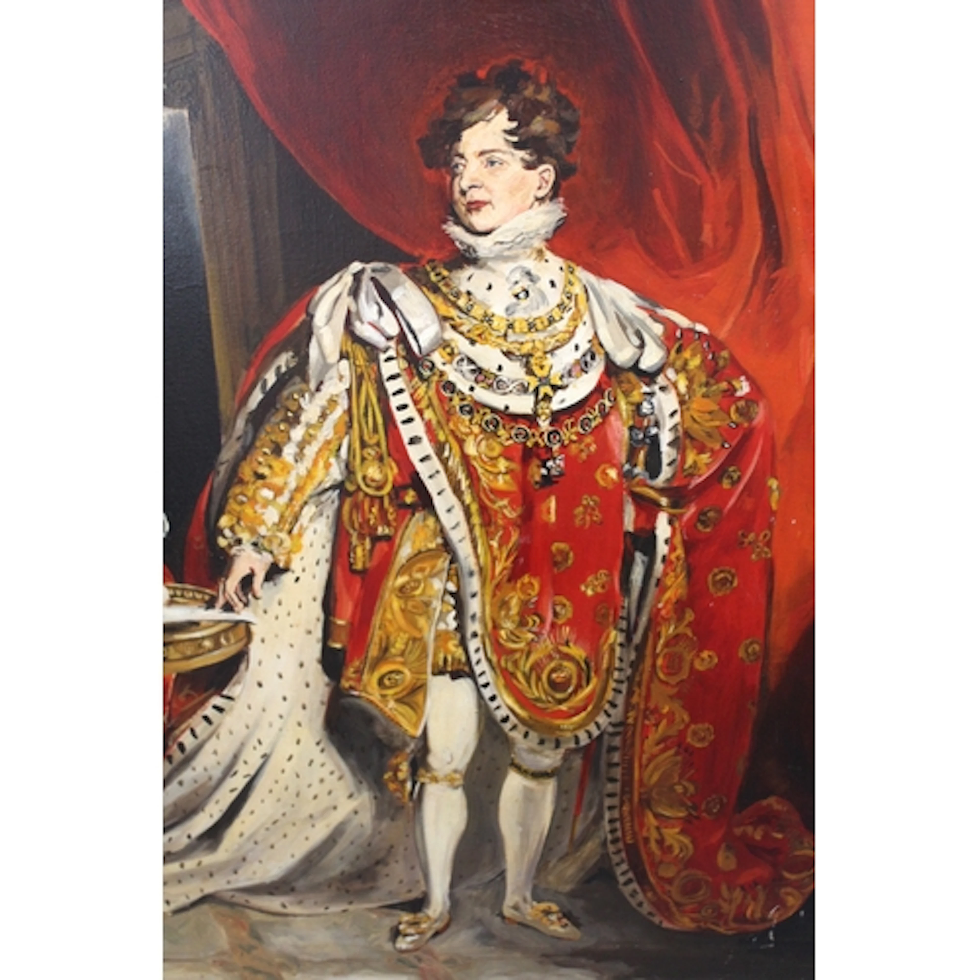 Oil on canvas, portrait of King George IV after an original,...