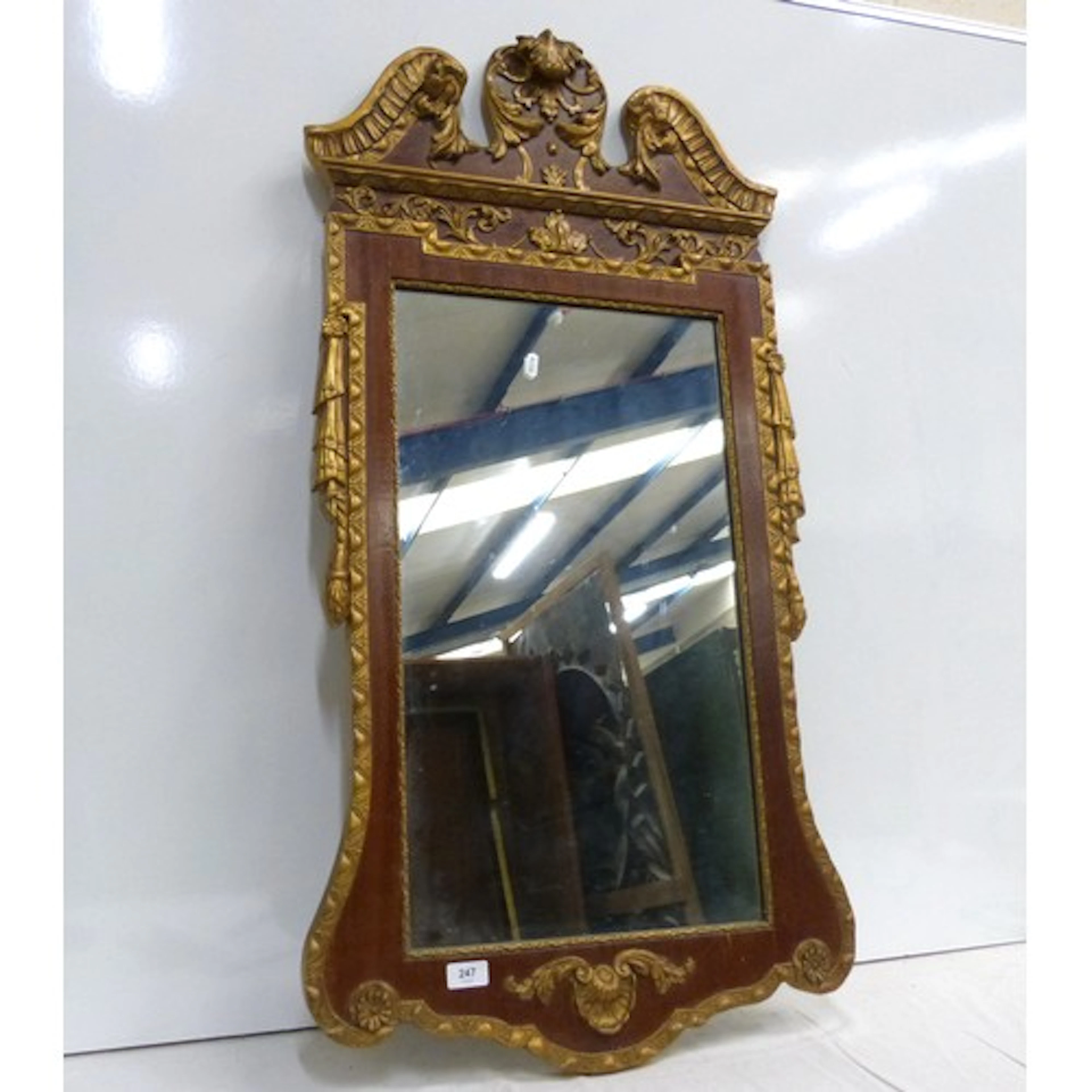 Large ornate French style wall mirror W.56cm x H.110m