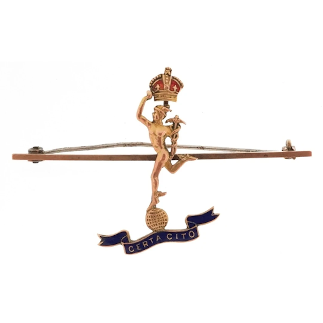 Military interest 9ct gold Royal Corps of Signals regimental...