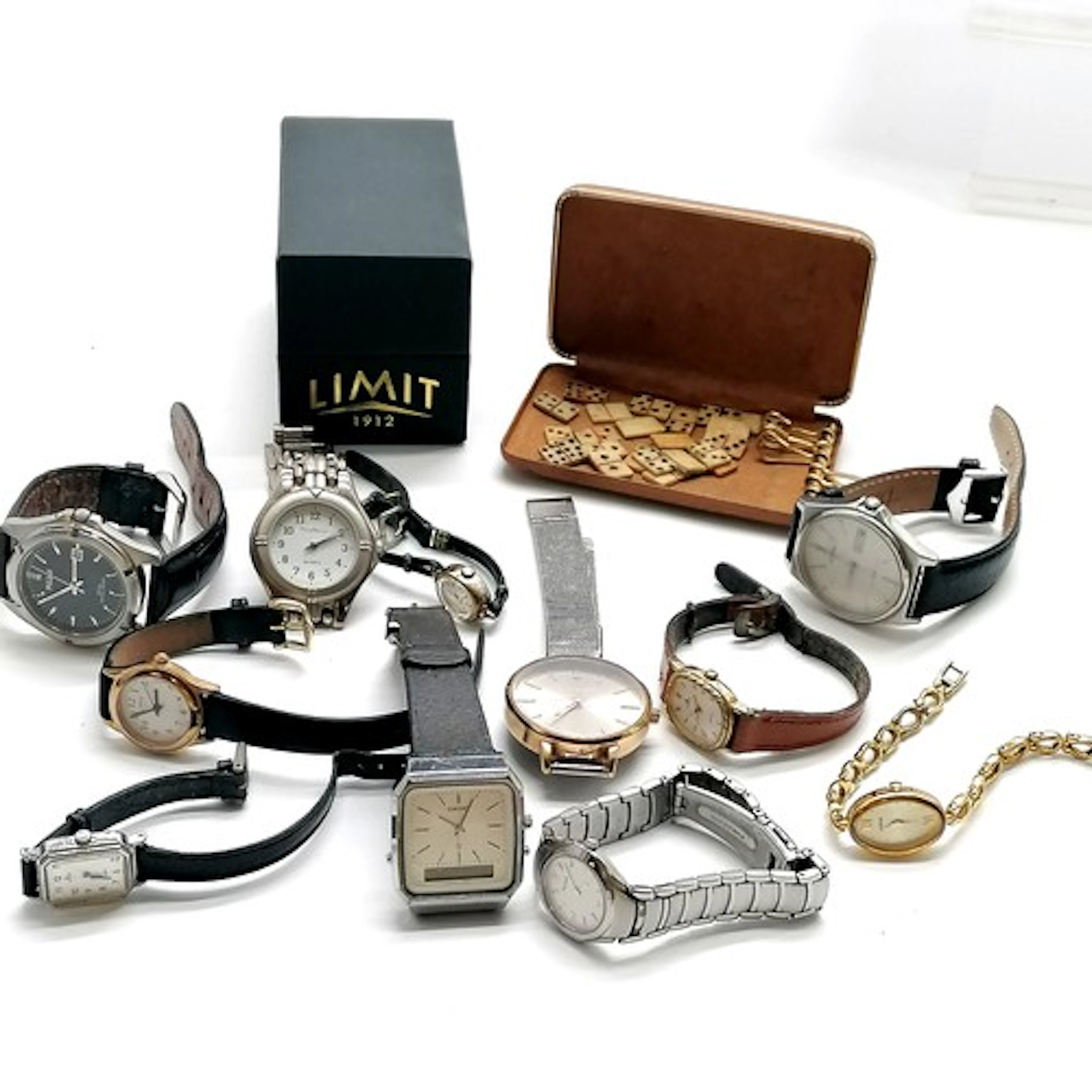 Qty of mostly quartz wristwatches inc Pulsar, Philip Mercier...