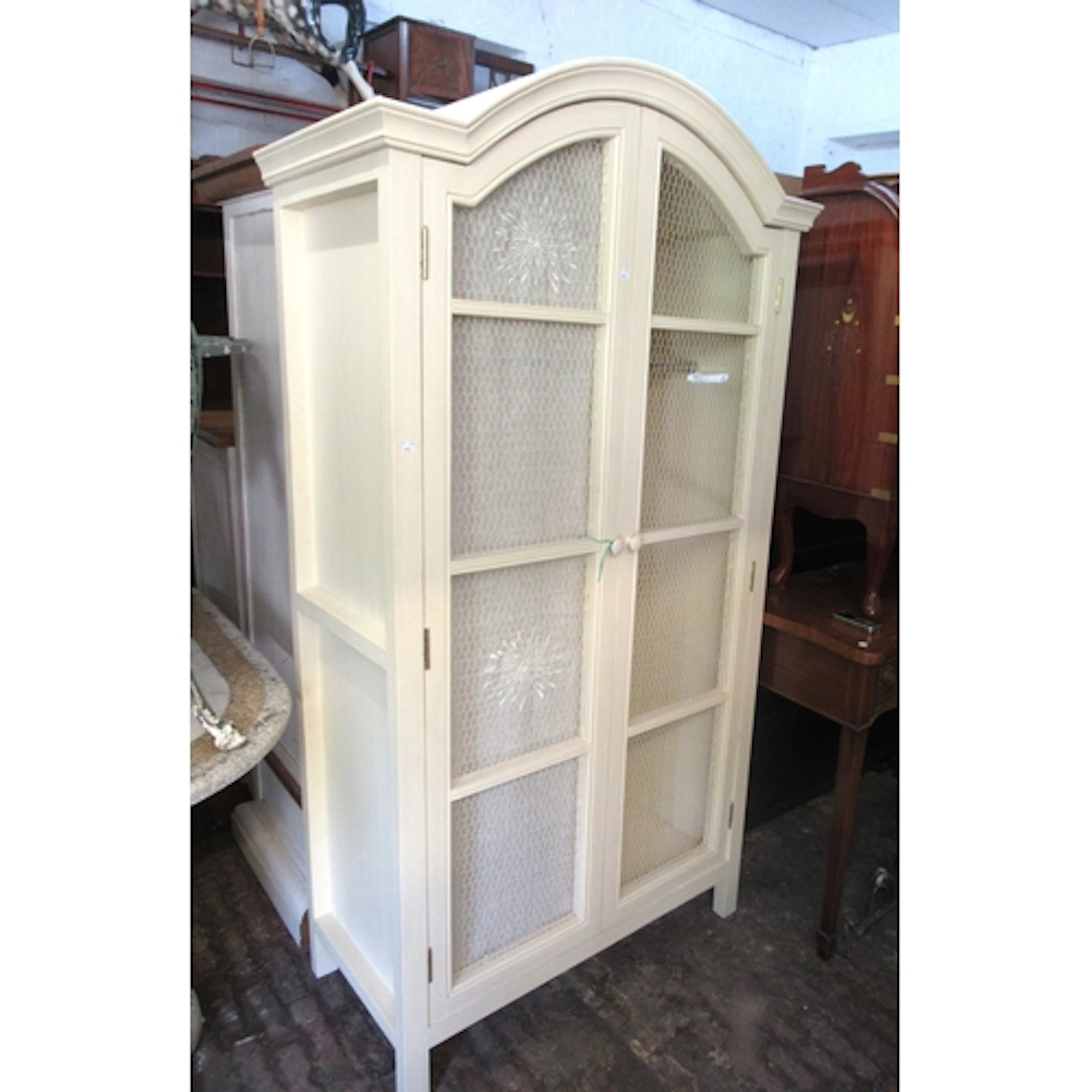 Suite of modern painted bedroom furniture comprising: two do...