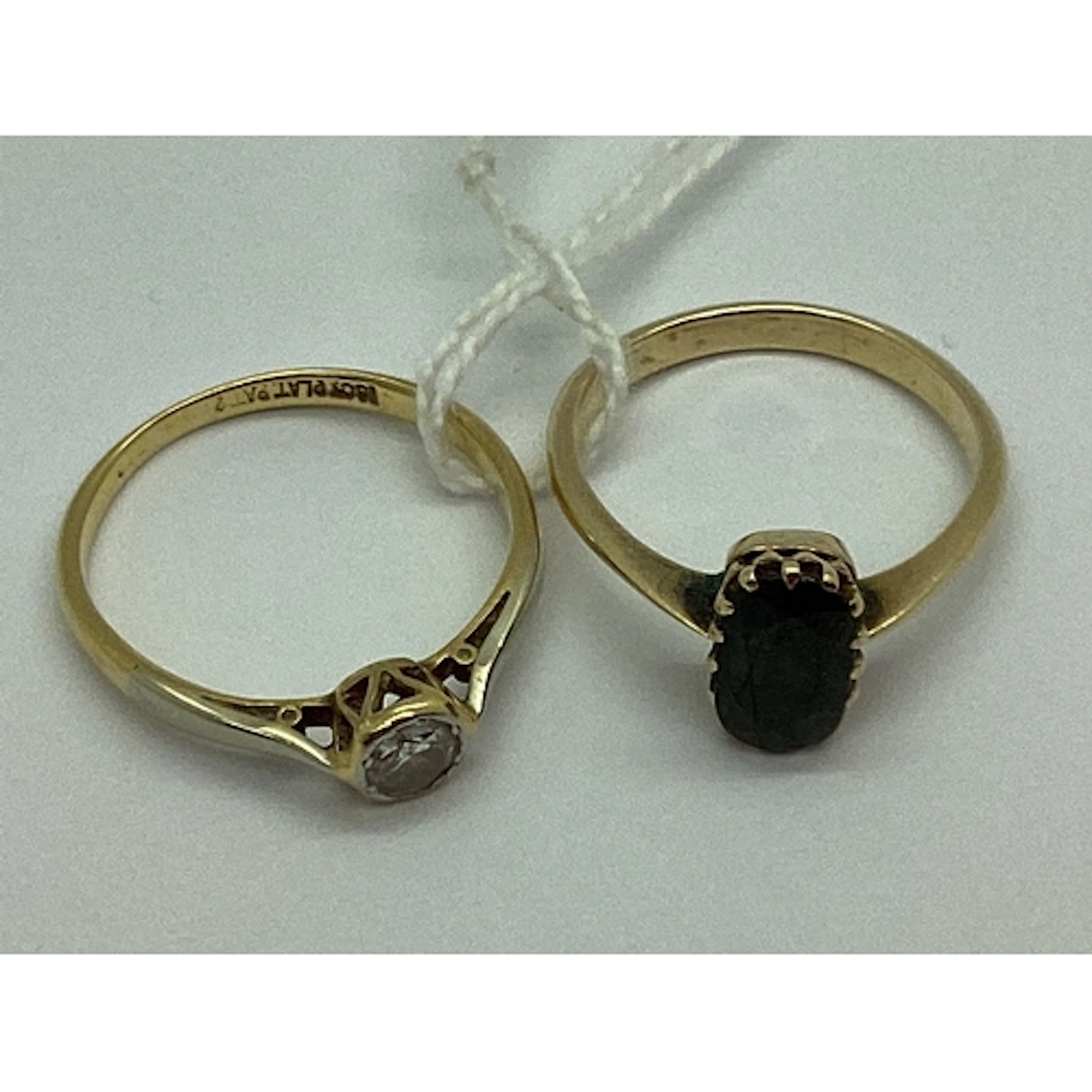 A Vintage Single Stone Ring, collet rubover set, stamped "18...