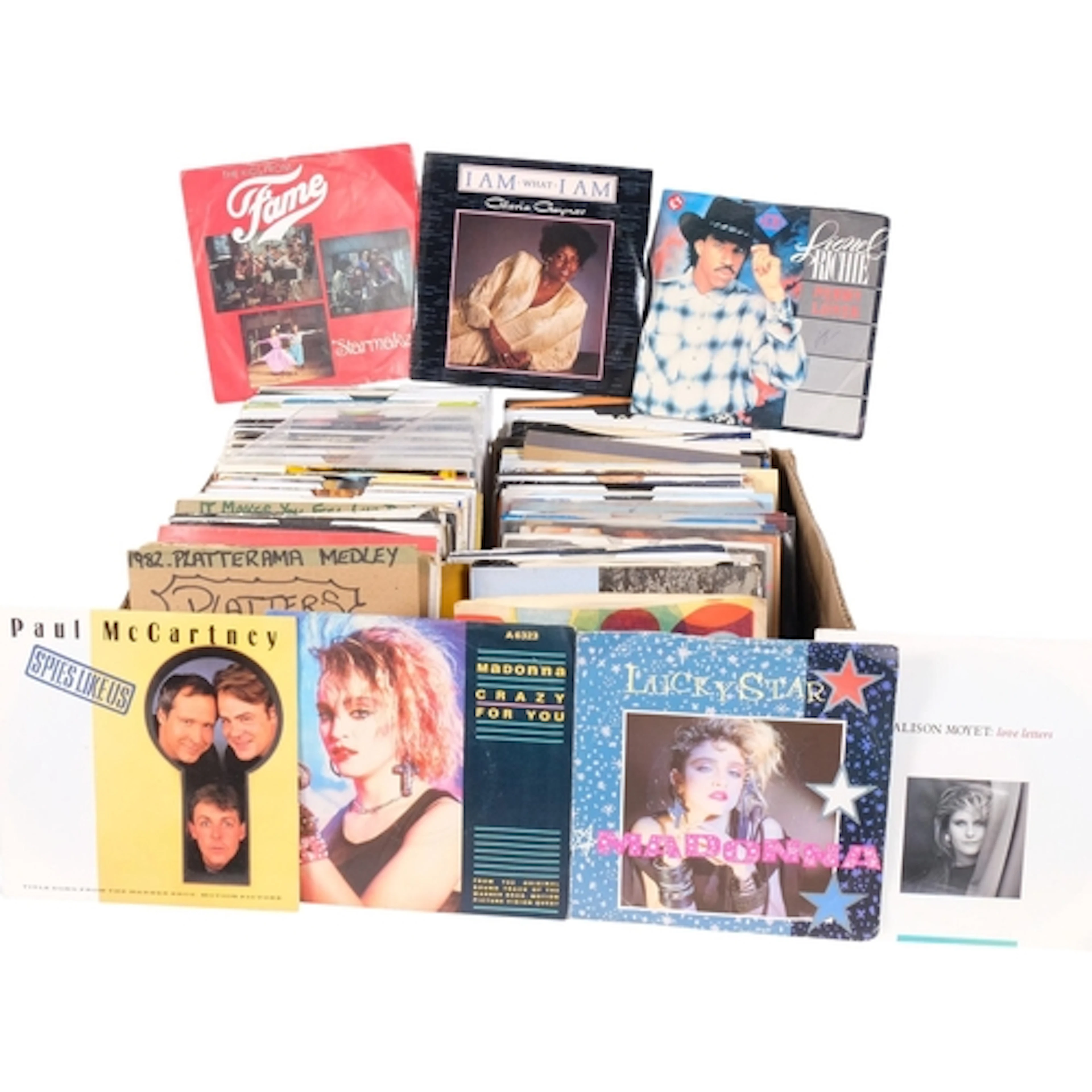 A collection of 45s, artists including Paul McCartney, Micha...