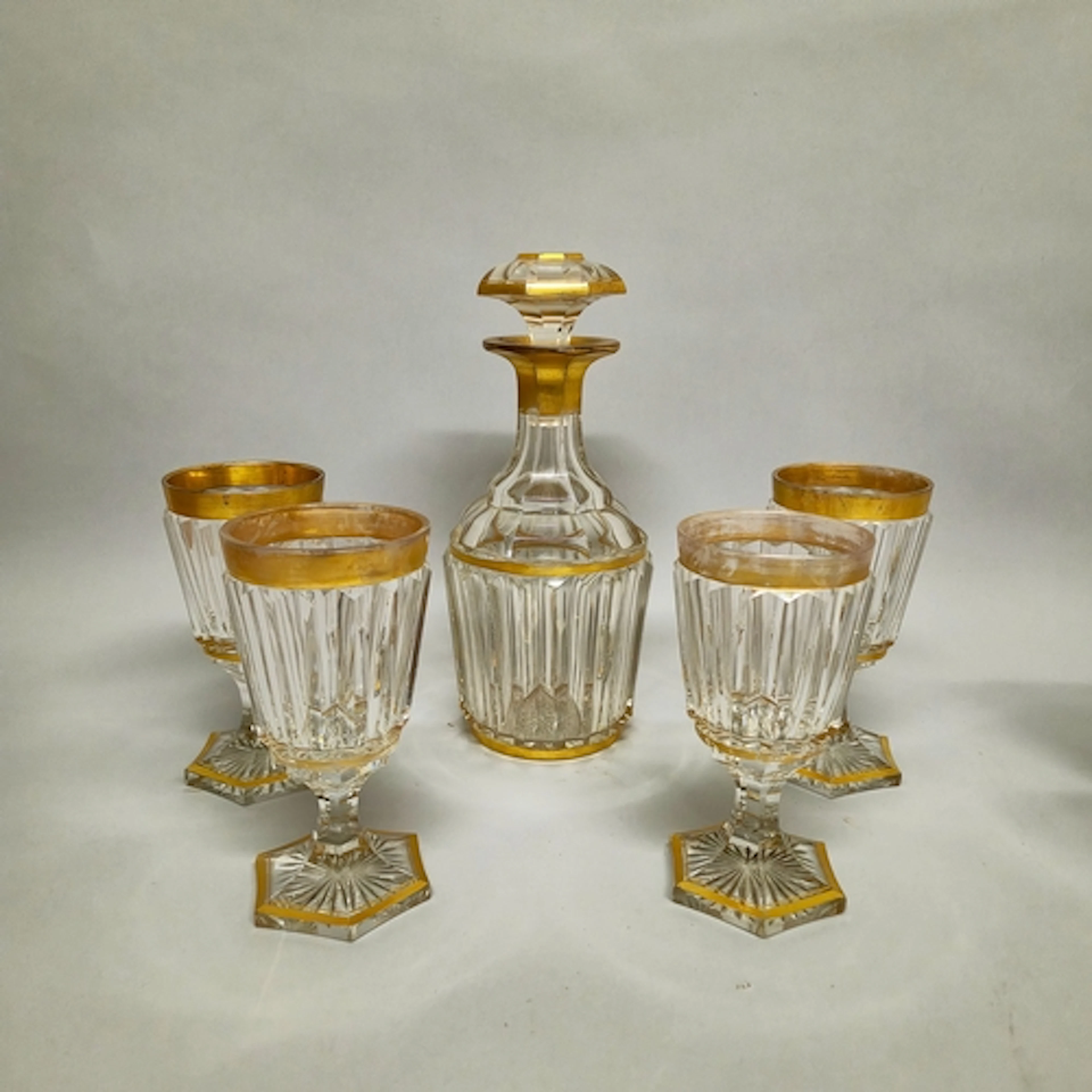 Part suite of Bohemian Moser style cut crystal glassware to ...