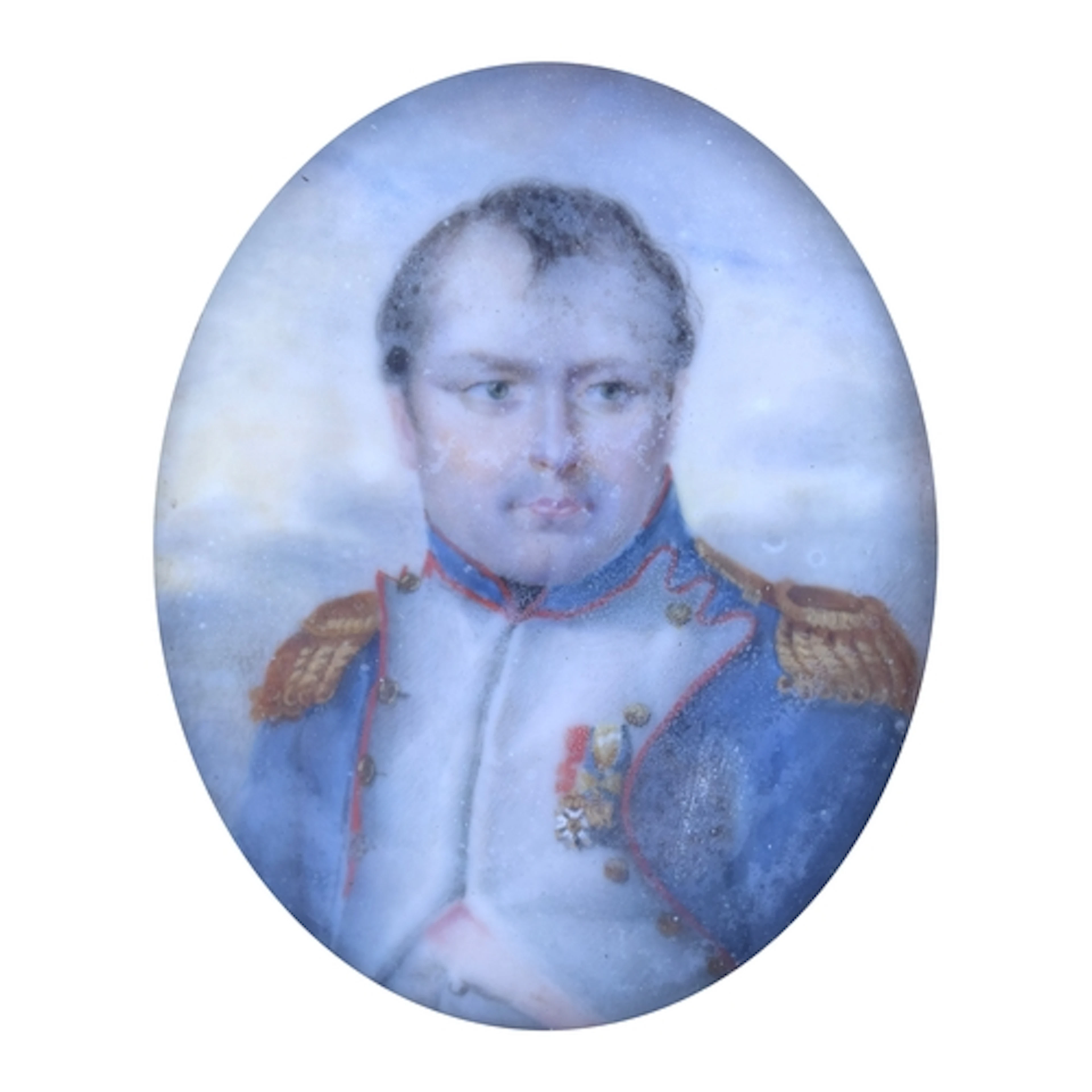A 19th century portrait miniature on ivory of Napoleon Bonap...