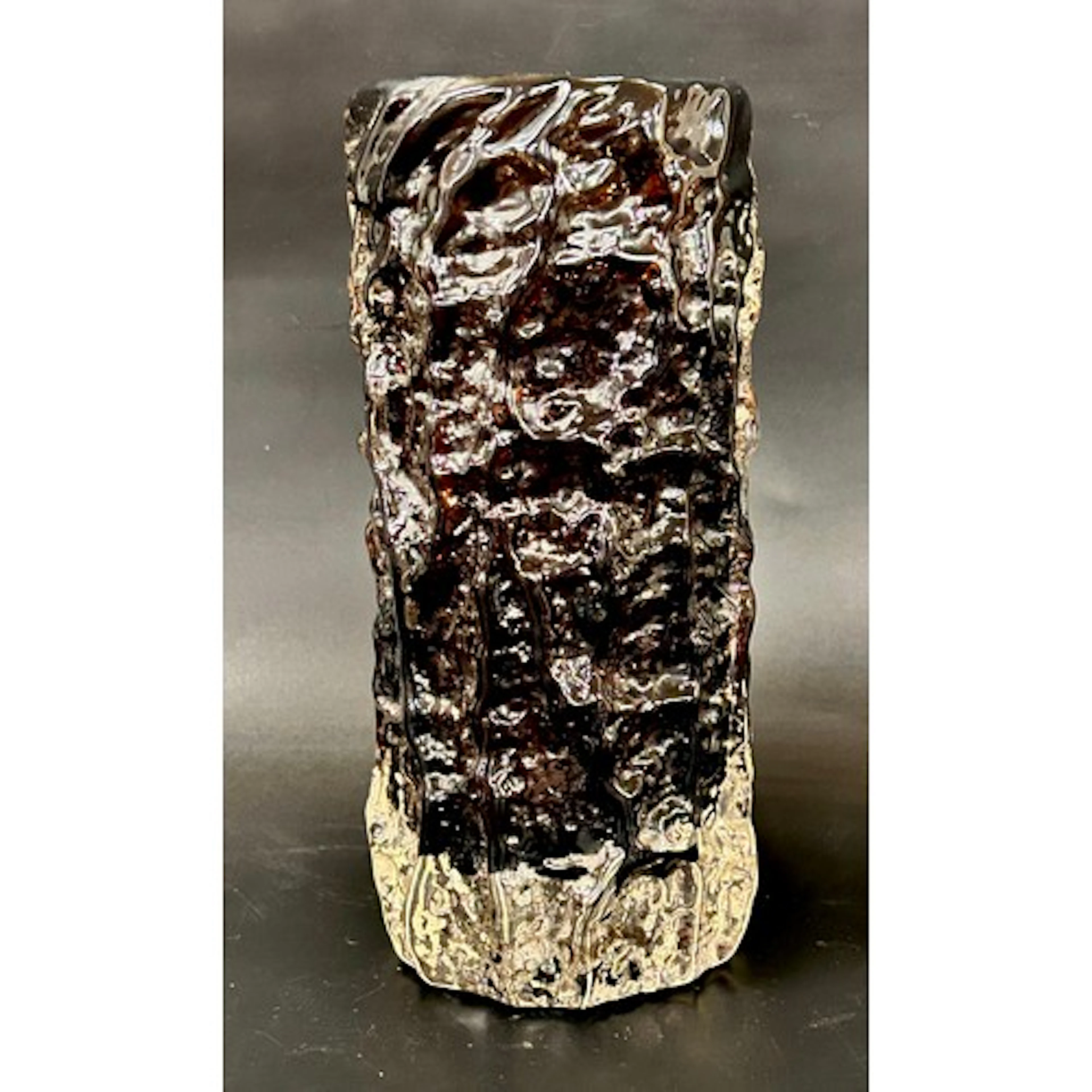 Geoffrey Baxter for Whitefriars; a textured glass Bark brown...