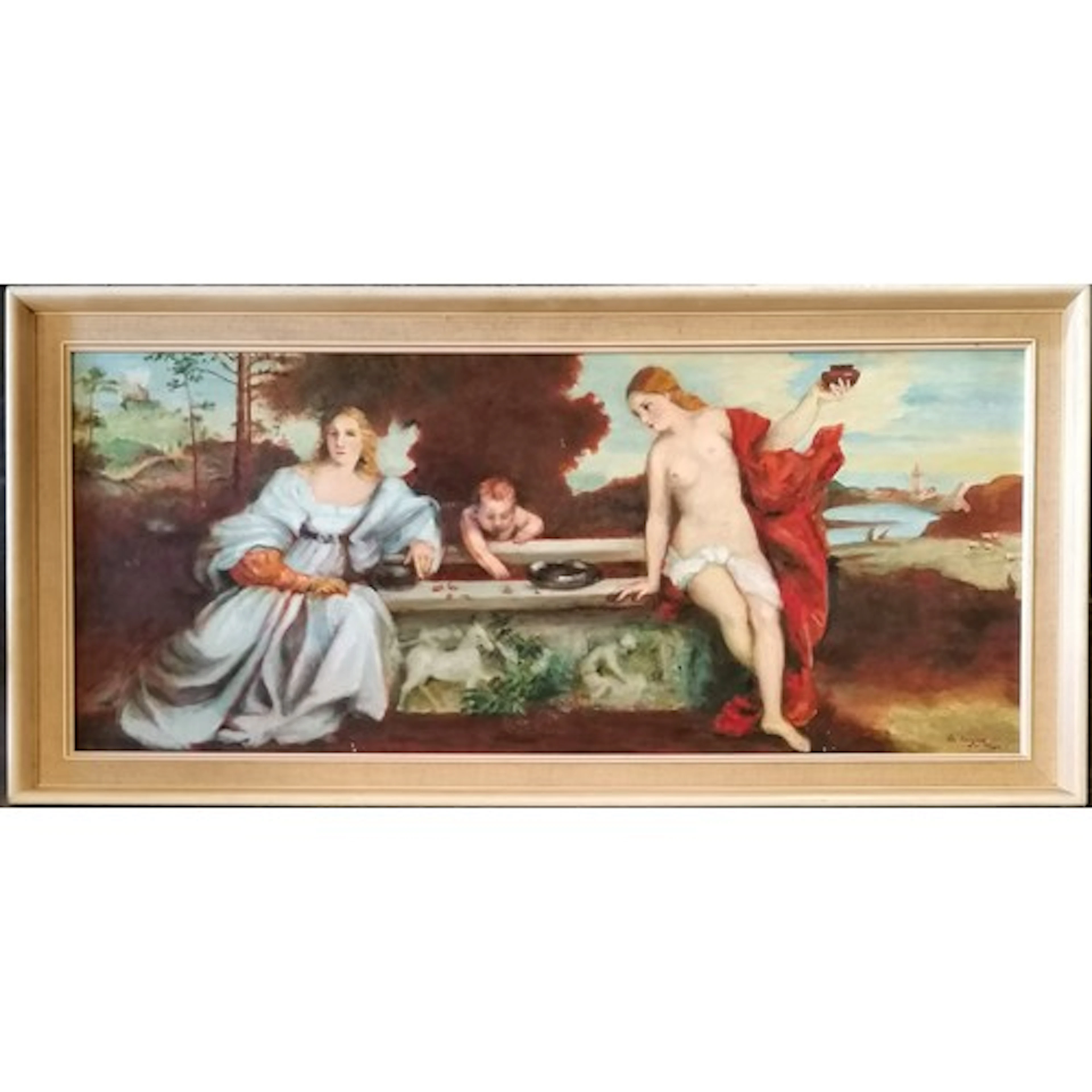 Alix Jennings (1884-1980) oil painting on board 'Sacred and ...