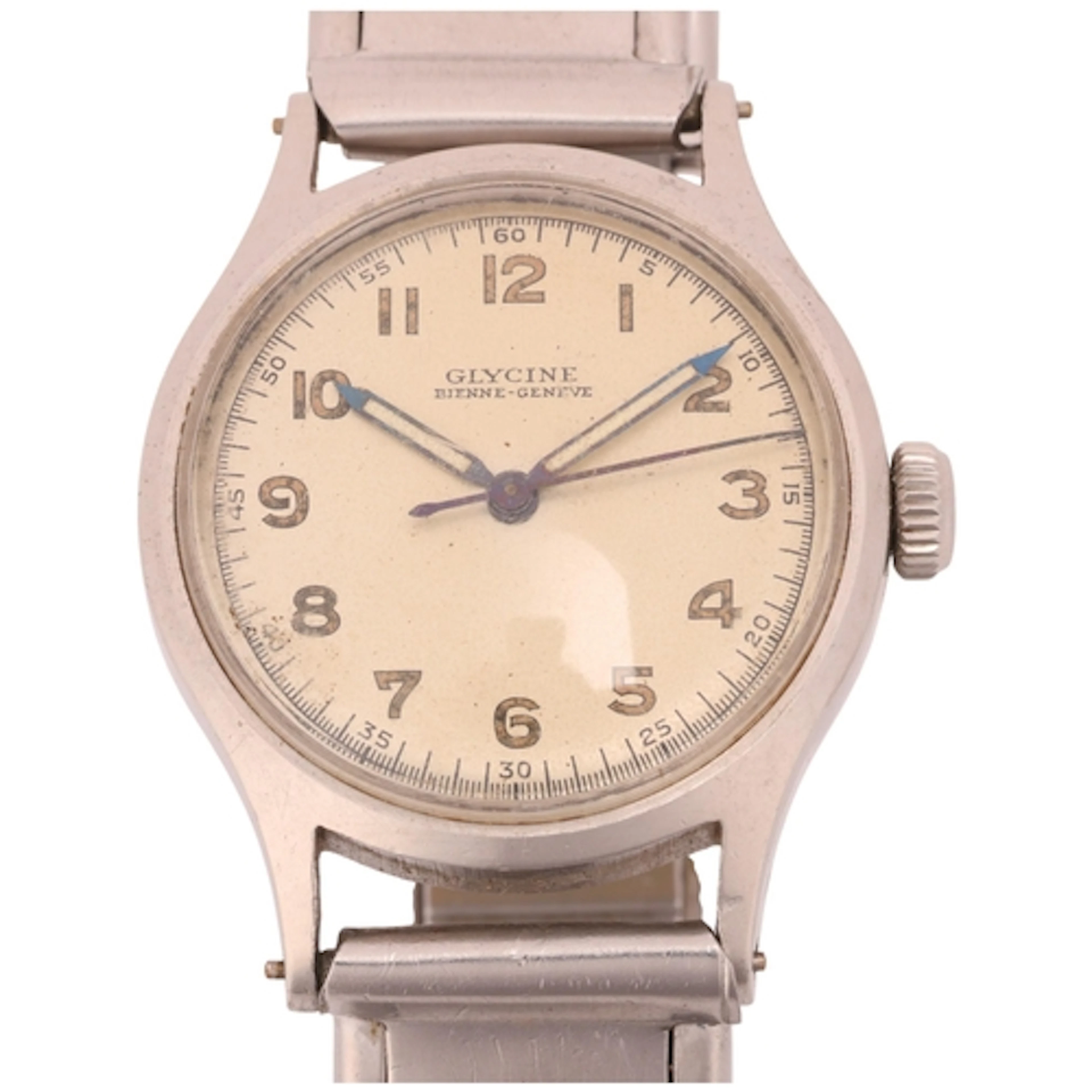 GLYCINE - a Vintage nickel mechanical bracelet watch, circa ...