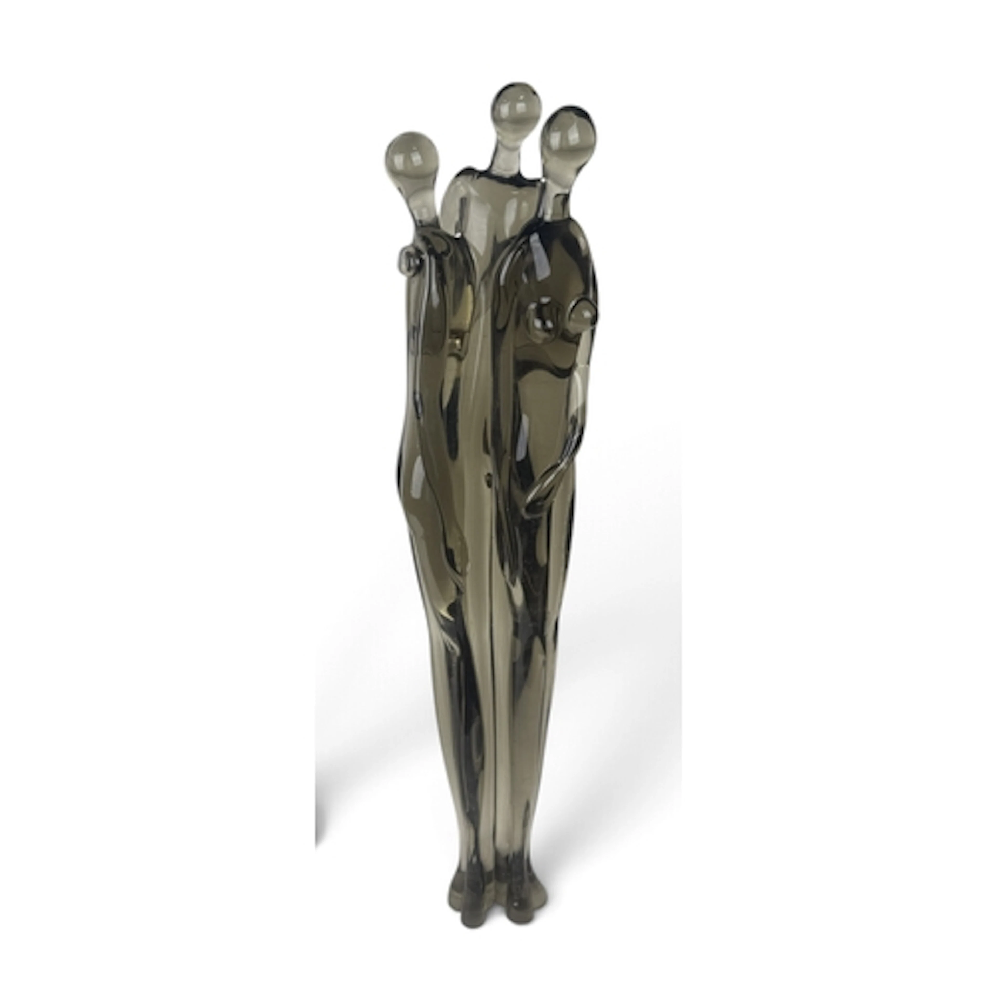 A GLASS SCULPTURE OF THE THREE GRACES 76cm H ...