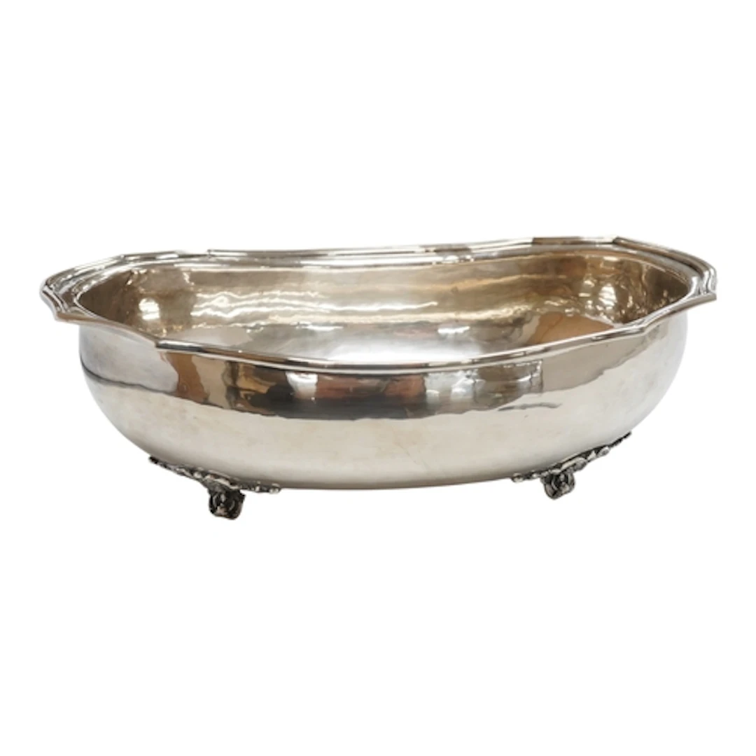 A Peruvian white metal oval fruit bowl, stamped 925, length ...