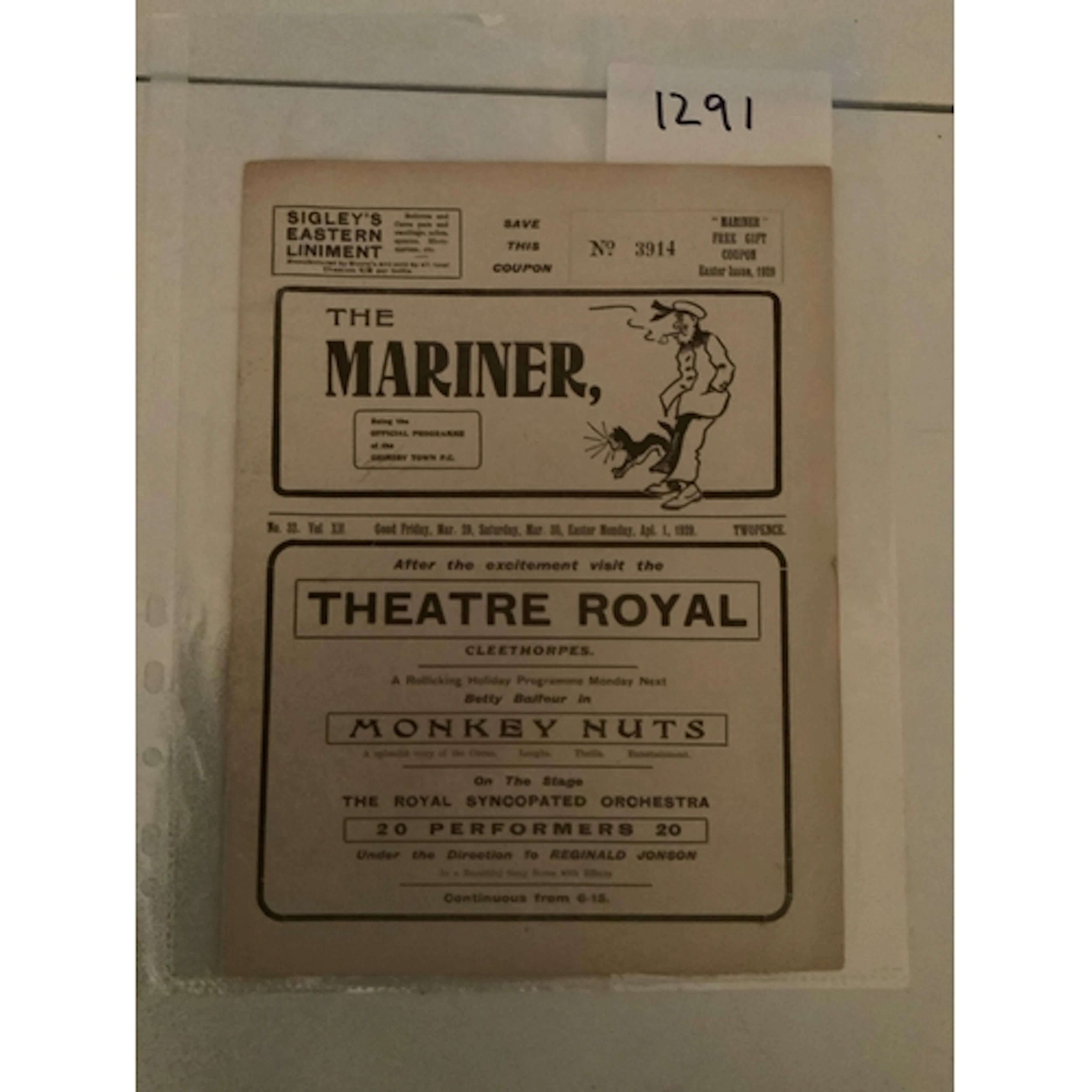 1928 - 1929 Grimsby Town v Chelsea Football Programme: First...