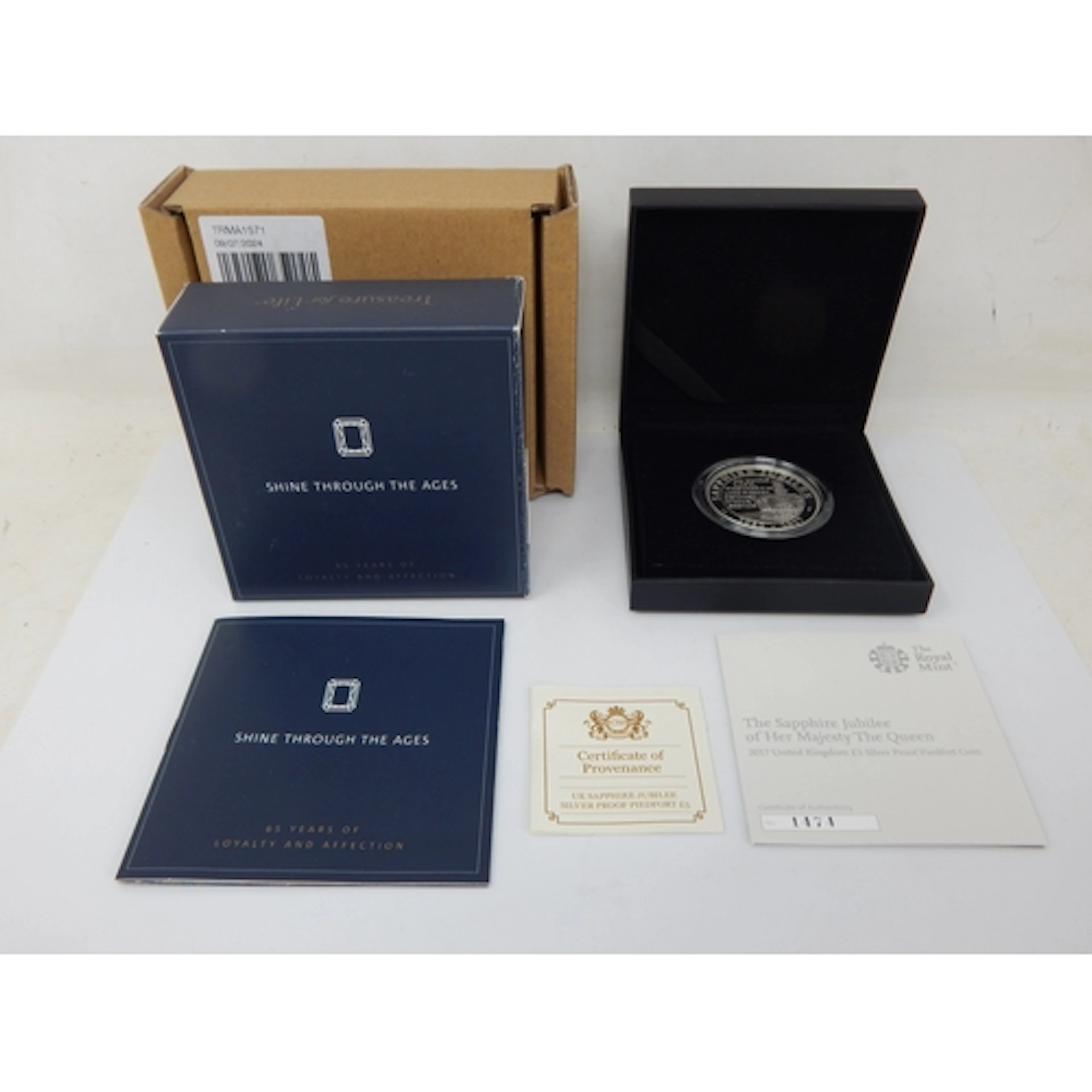 Royal Mint 2017 UK £5 Silver Proof Piedfort Coin, The Sapphi...