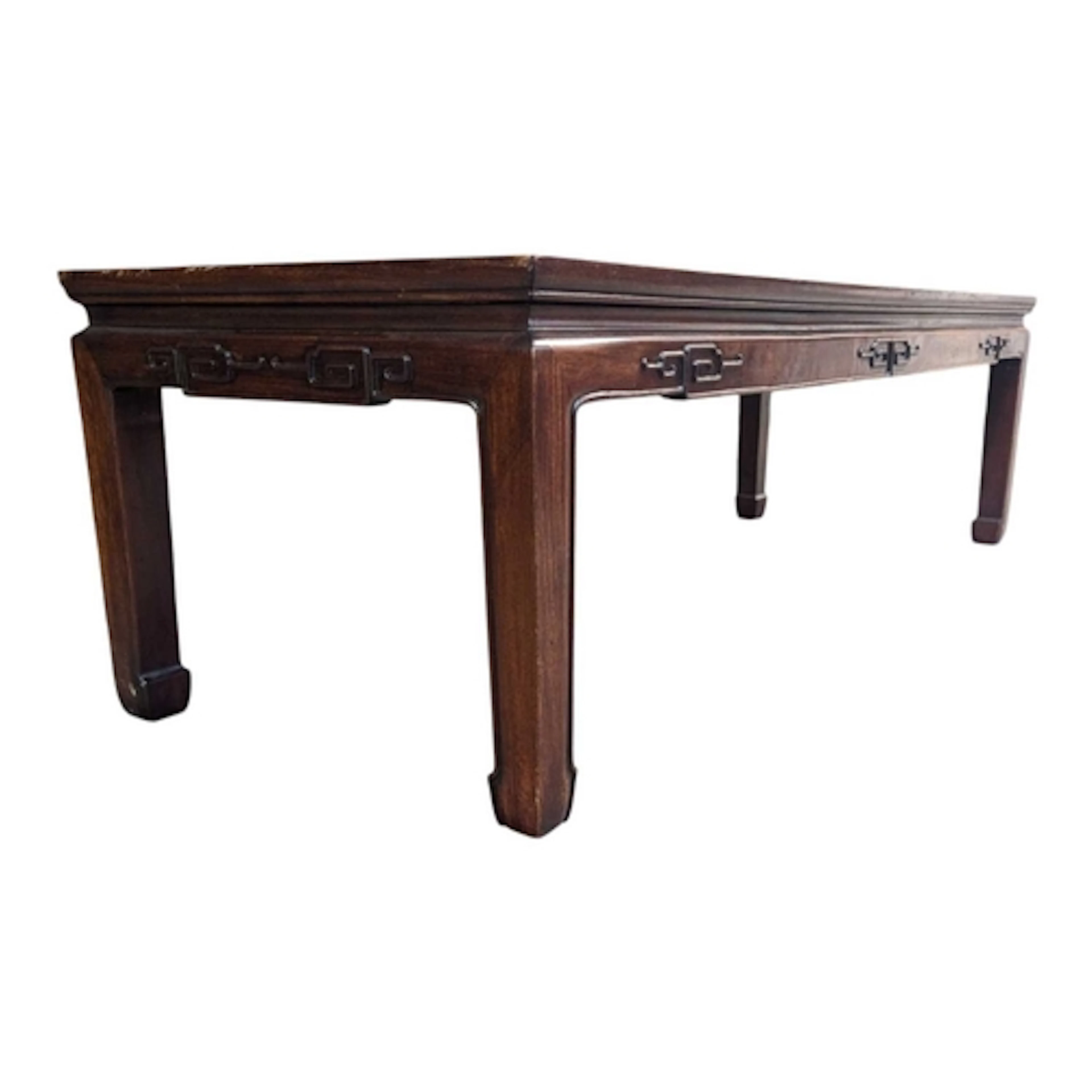 A 20th century Chinese hardwood opium coffee table. Of recta...