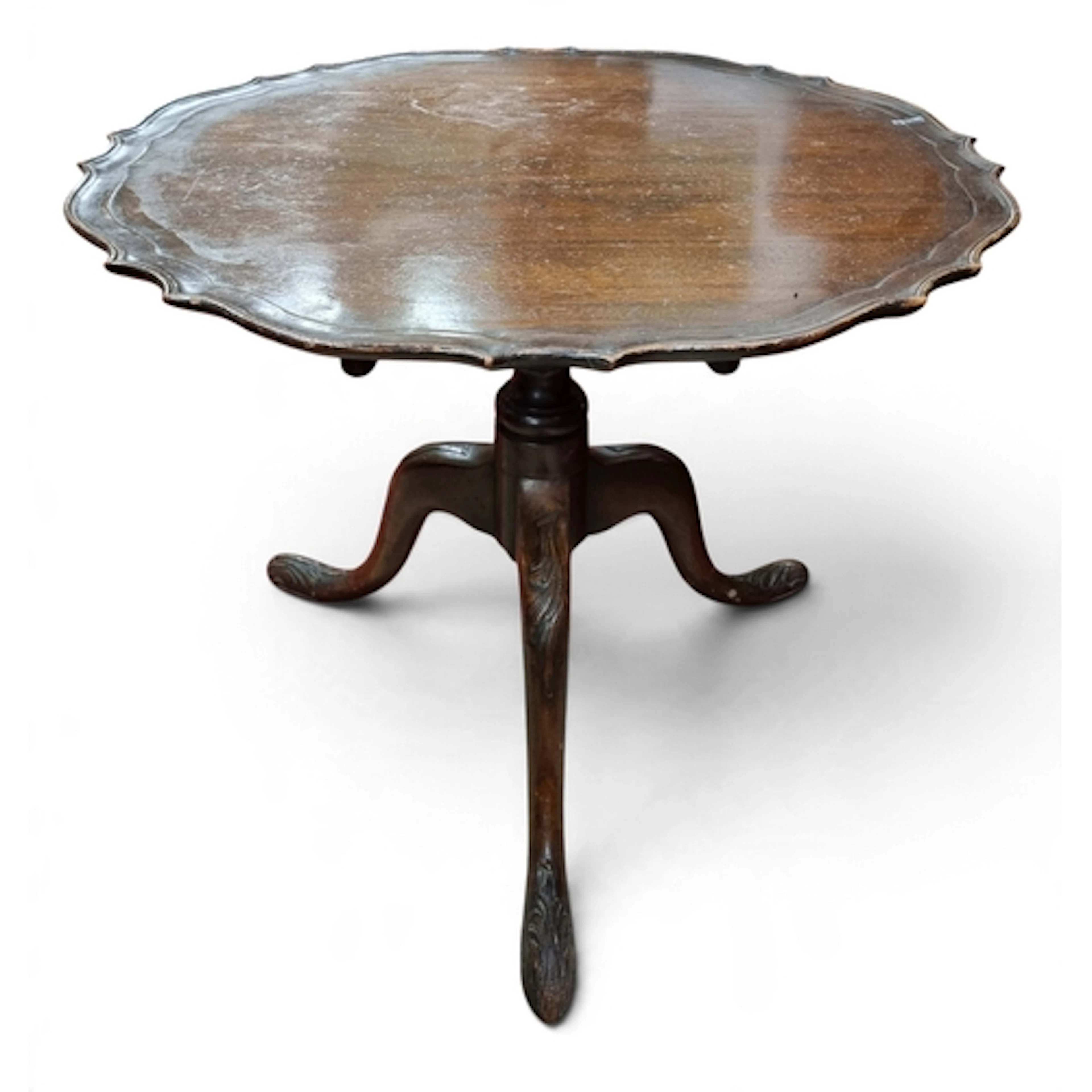 A late 19th early 20th Century Mahogany Lamp Table with scal...