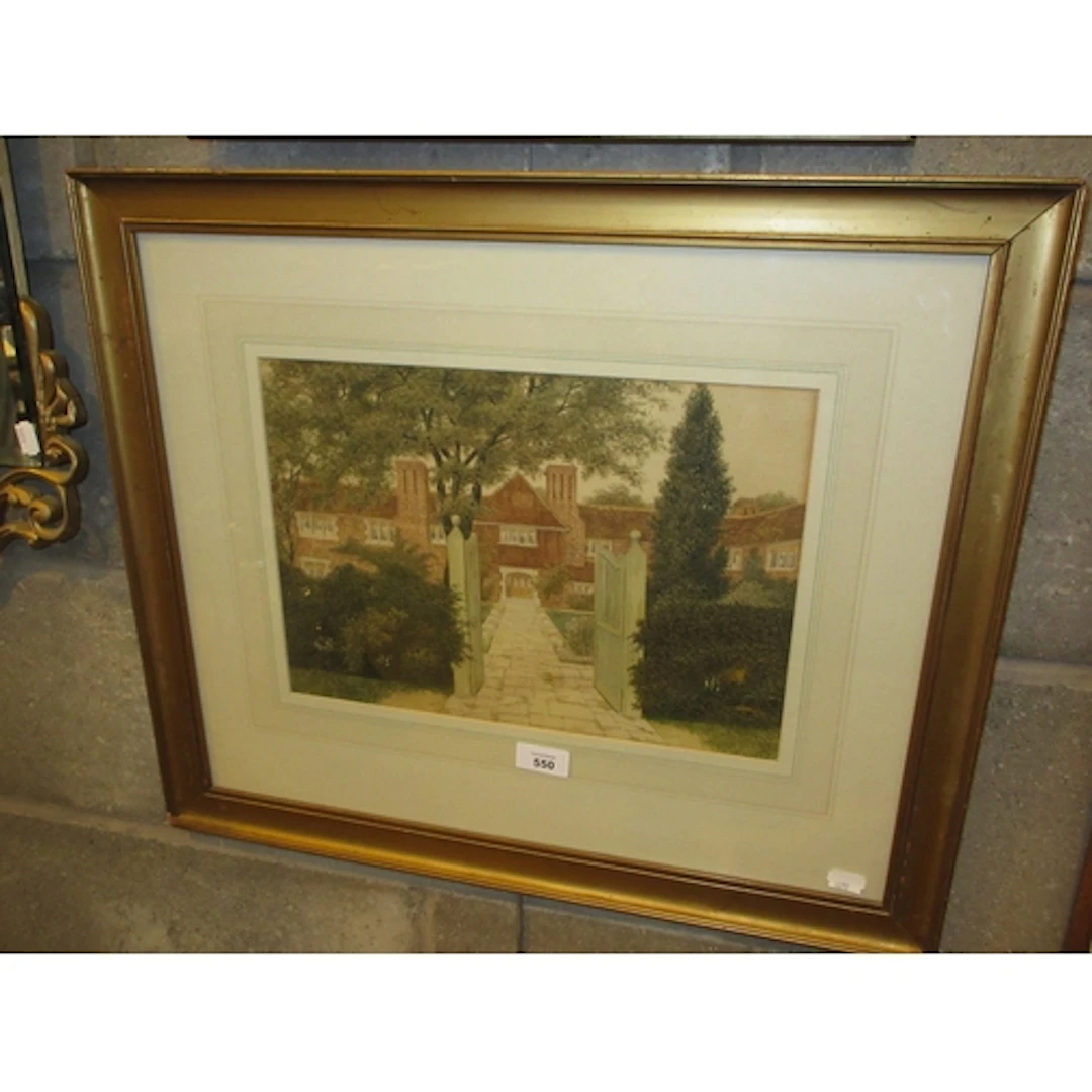 Unsigned Watercolour of Old Buckhurst Place Sussex, 24x34cm