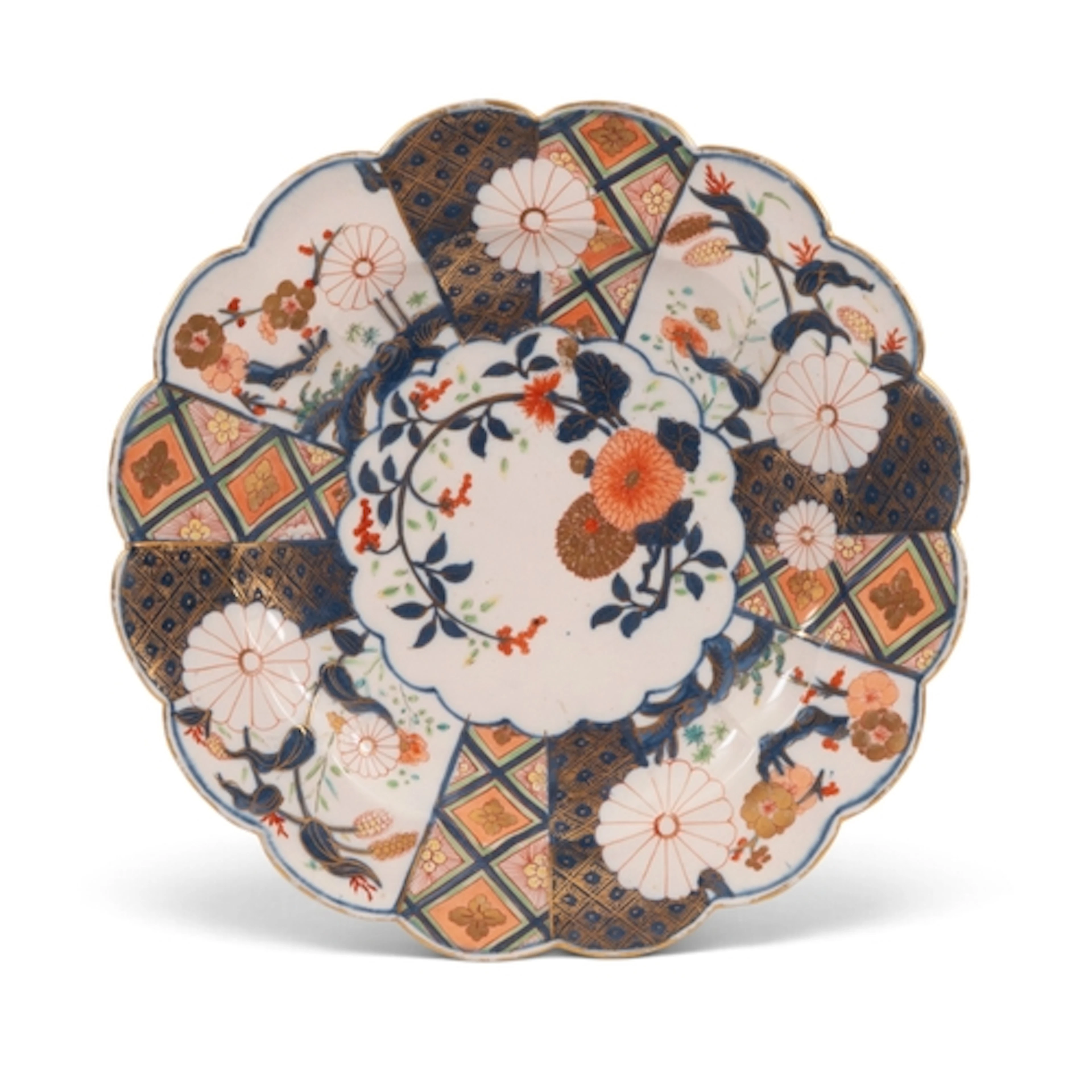 A Chelsea dessert plate, c.1752-58, richly decorated in the ...