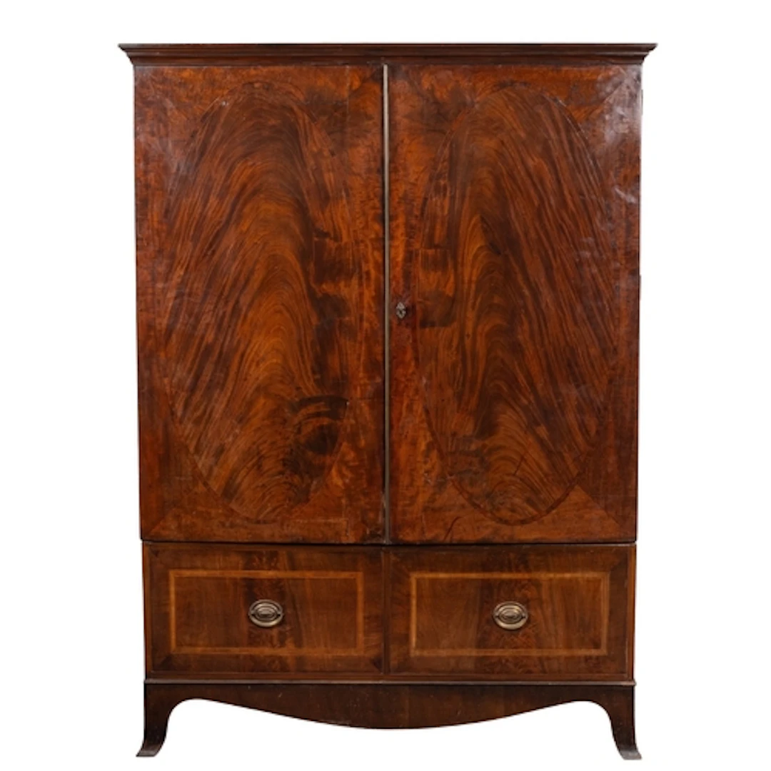 A Regency mahogany clothes cupboard, early 19th century and ...