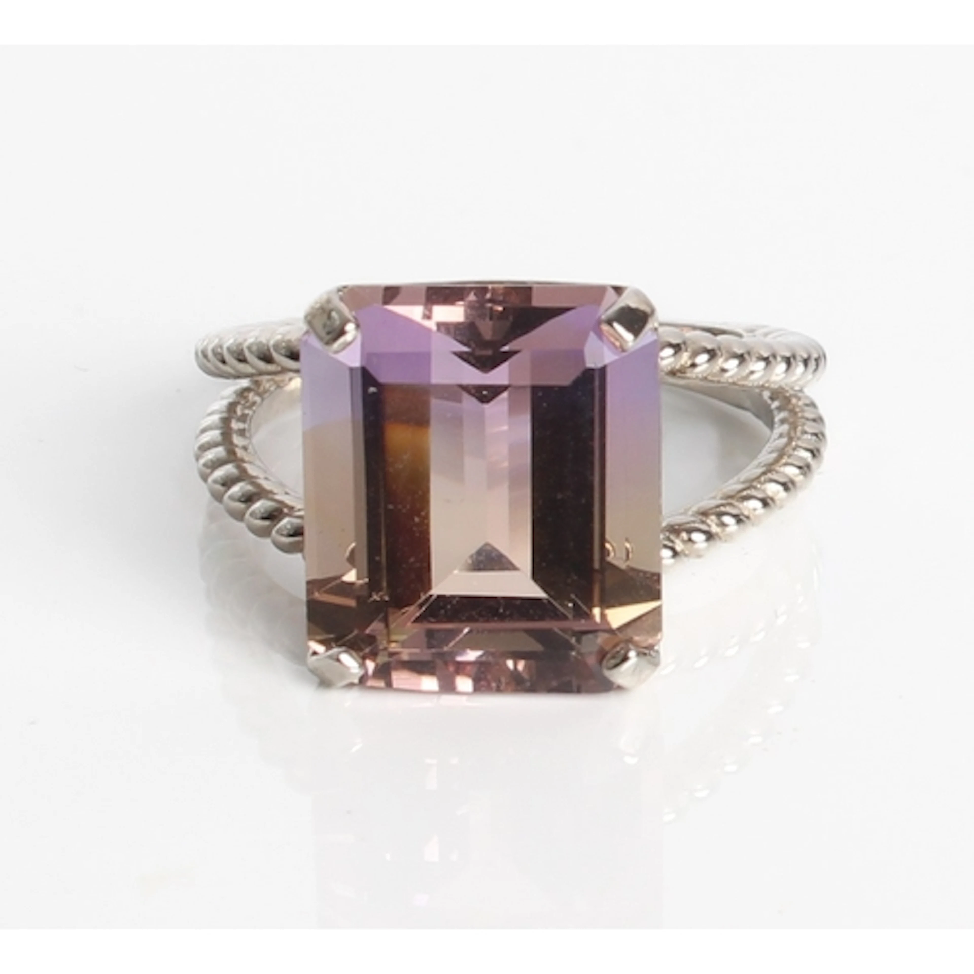 A sterling silver and Anahi ametrine ring - stamped '925', t...