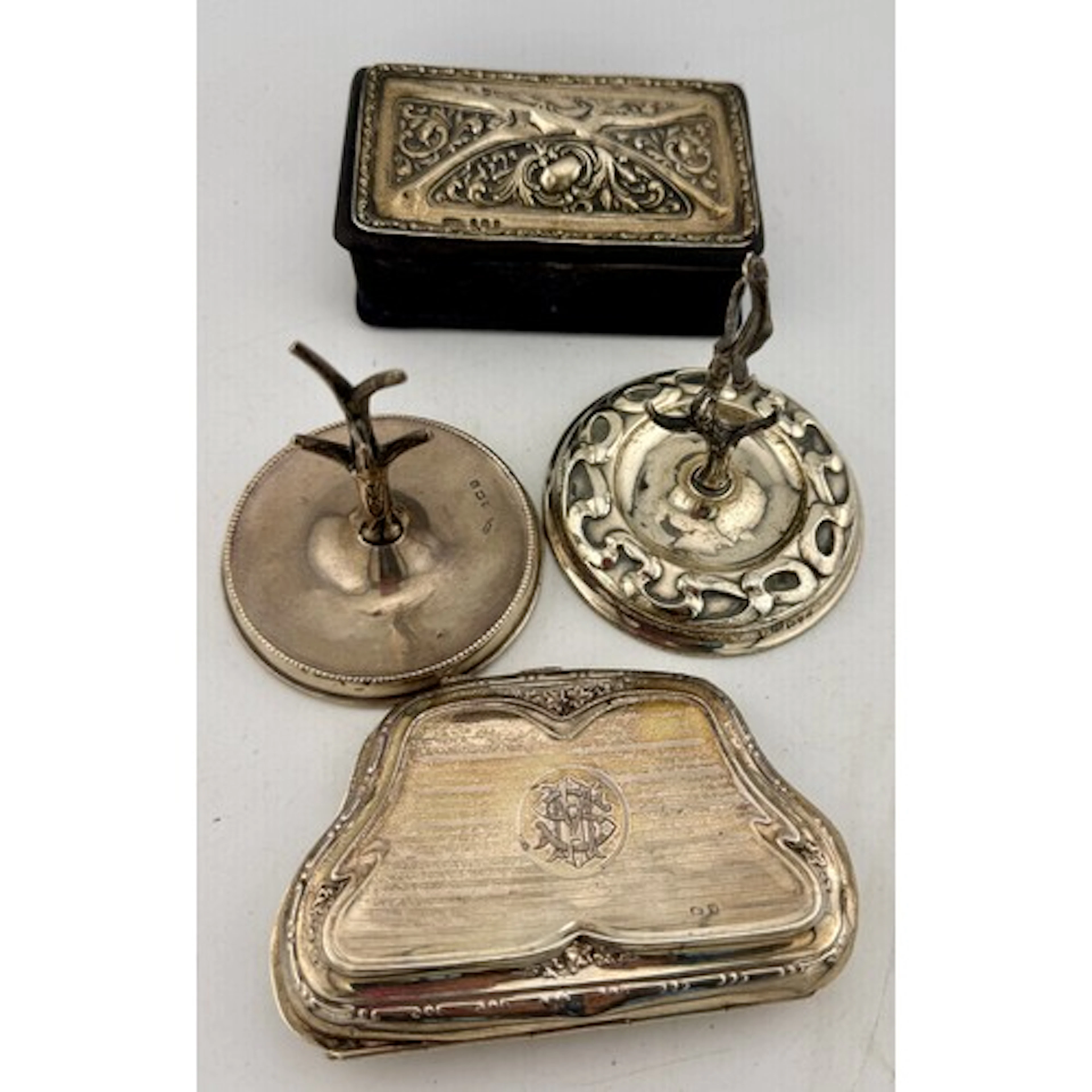 Hallmarked silver to include 2 x ring trees, one Chester 190...