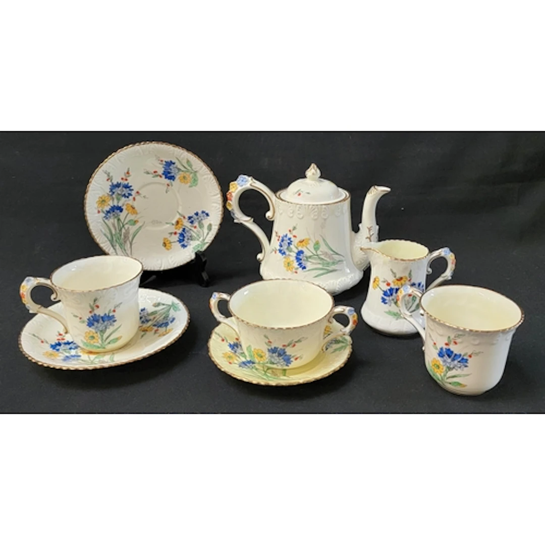 ROYAL STAFFORD PRIMROSE TEA FOR TWO BACHELOR'S TEA SET compr...