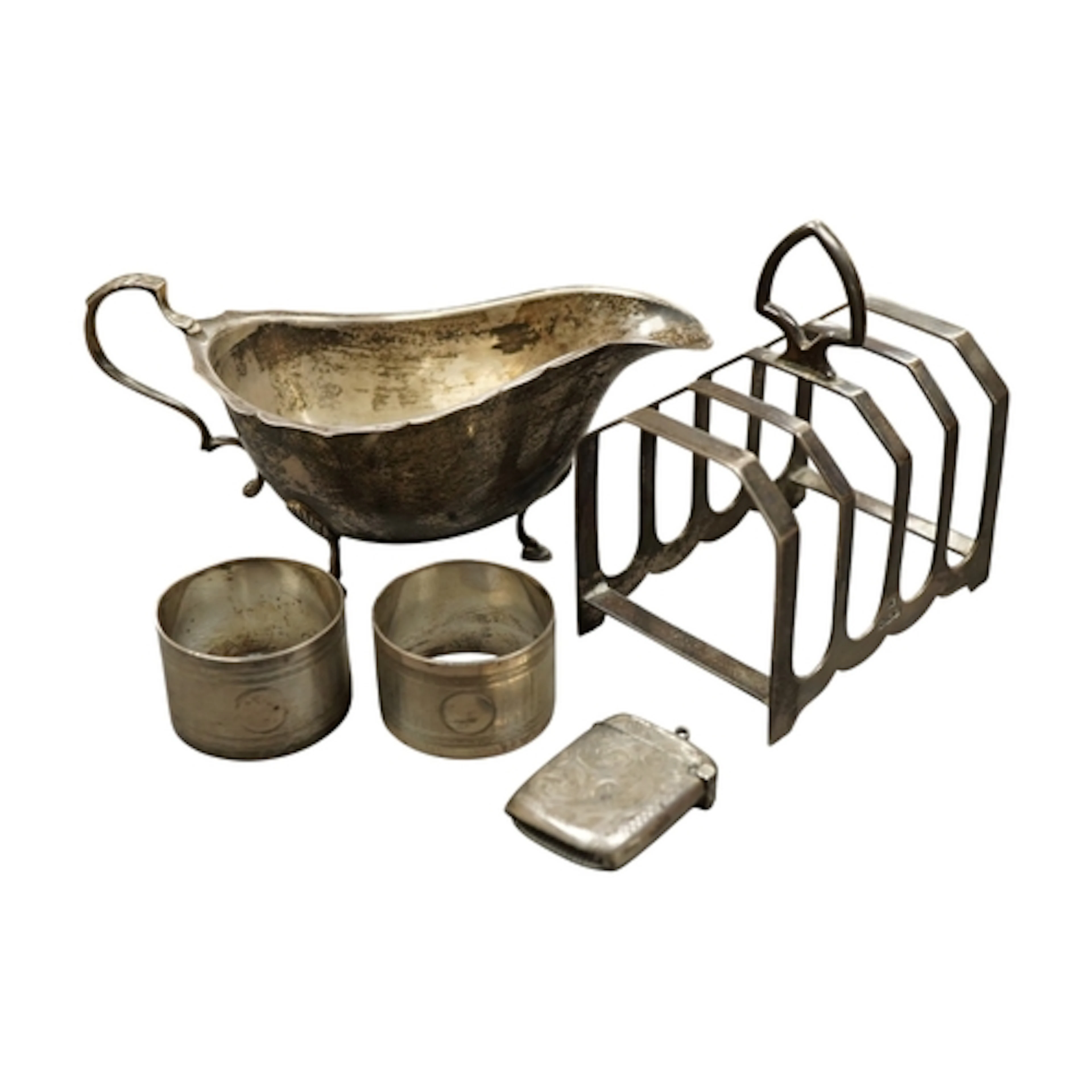 A George VI silver five bar toast rack by Viners Ltd, Sheffi...