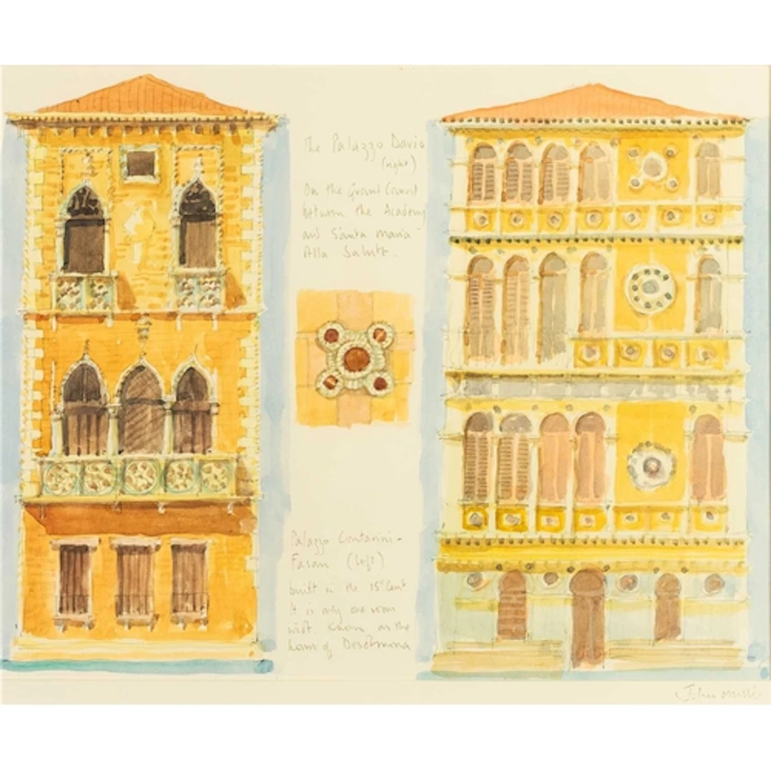 § John MILLER (1931-2002) Facade of Palazzo Dario and Palazz...