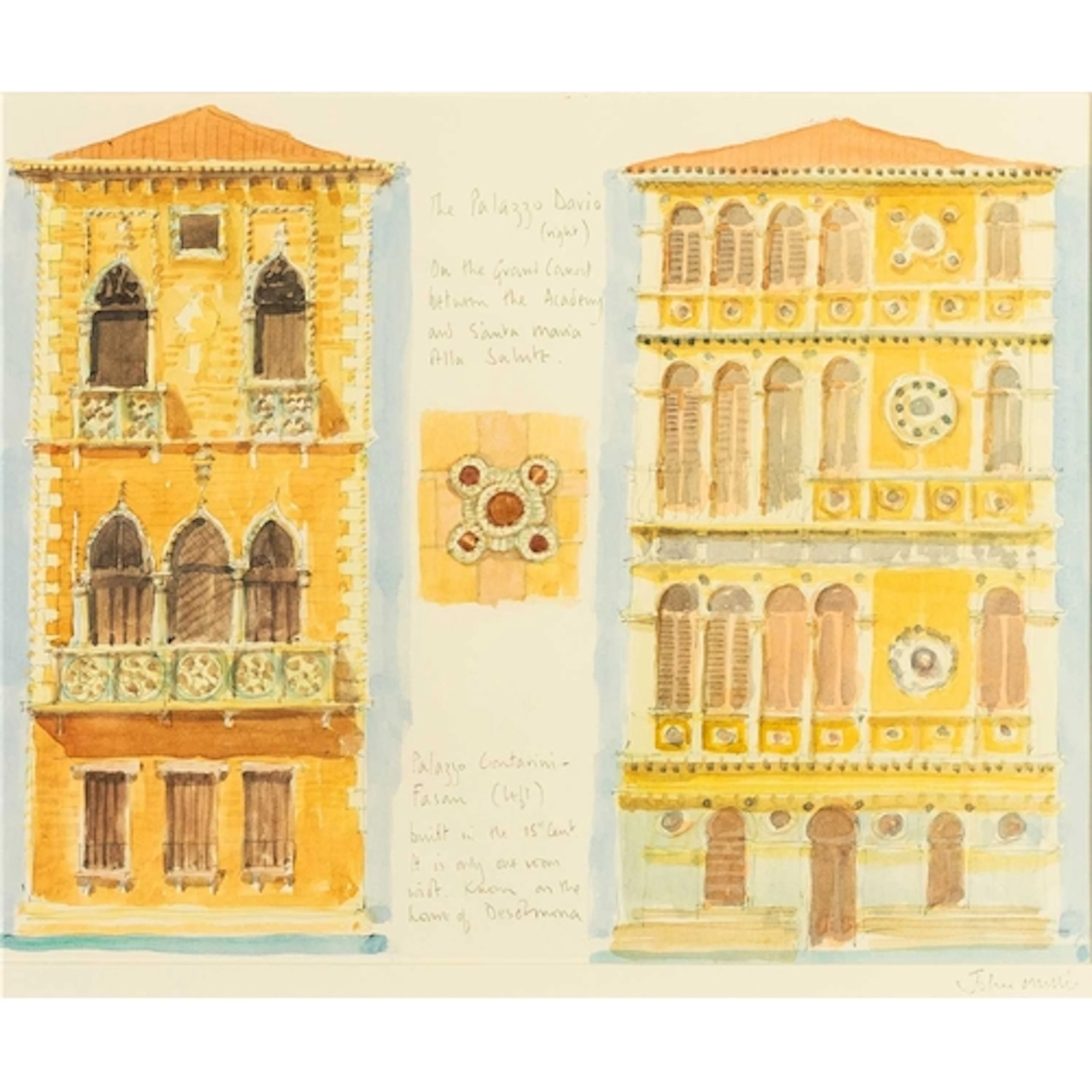 § John MILLER (1931-2002) Facade of Palazzo Dario and Palazz...