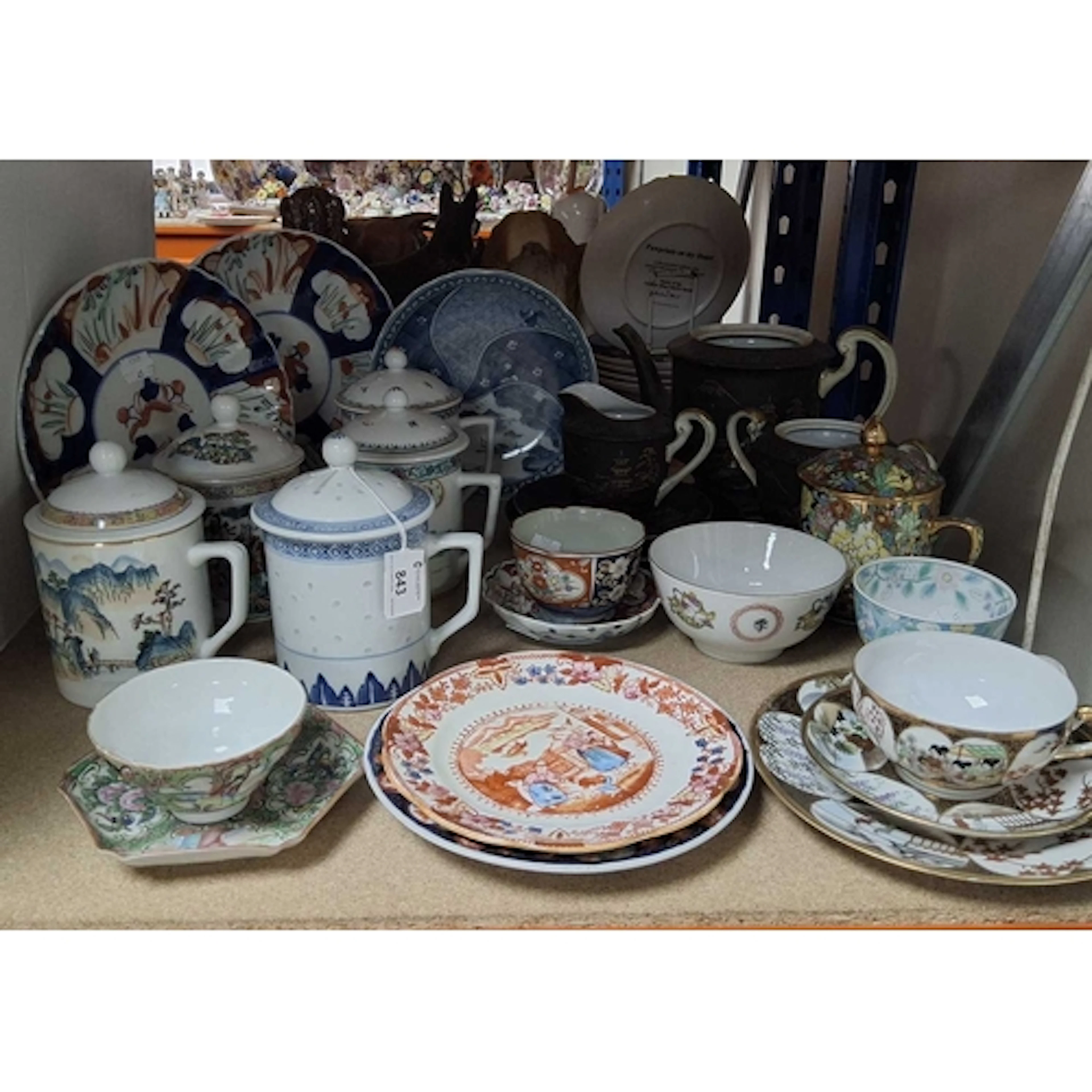 A GROUP OF ORIENTAL CERAMICS, comprising six various style l...
