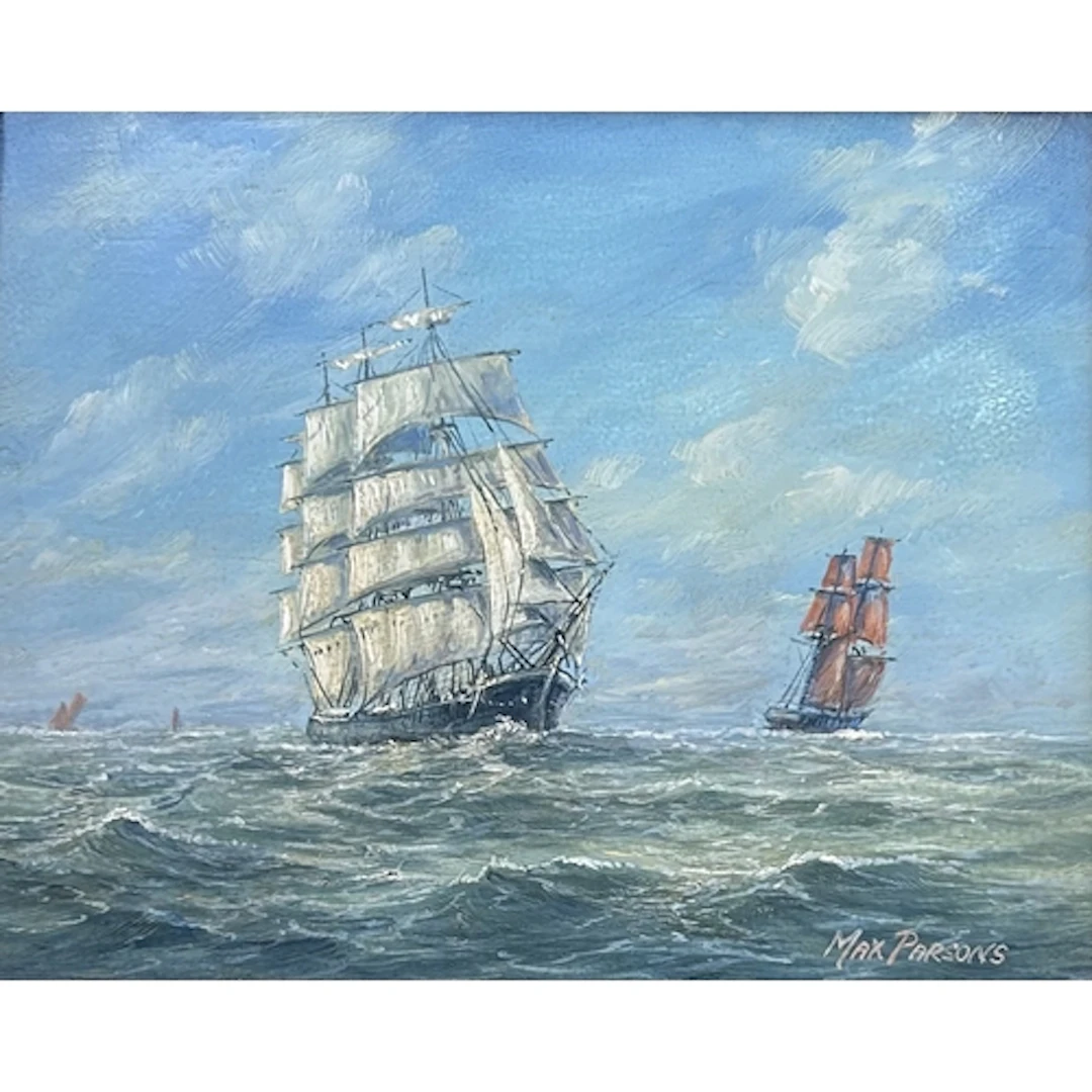 MAX PARSONS (BRITISH, 1915-1998): A FULLY-RIGGED CLIPPER AND...
