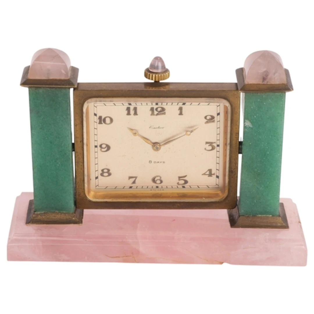 CARTIER - a fine Art Deco rose quartz and aventurine quartz ...