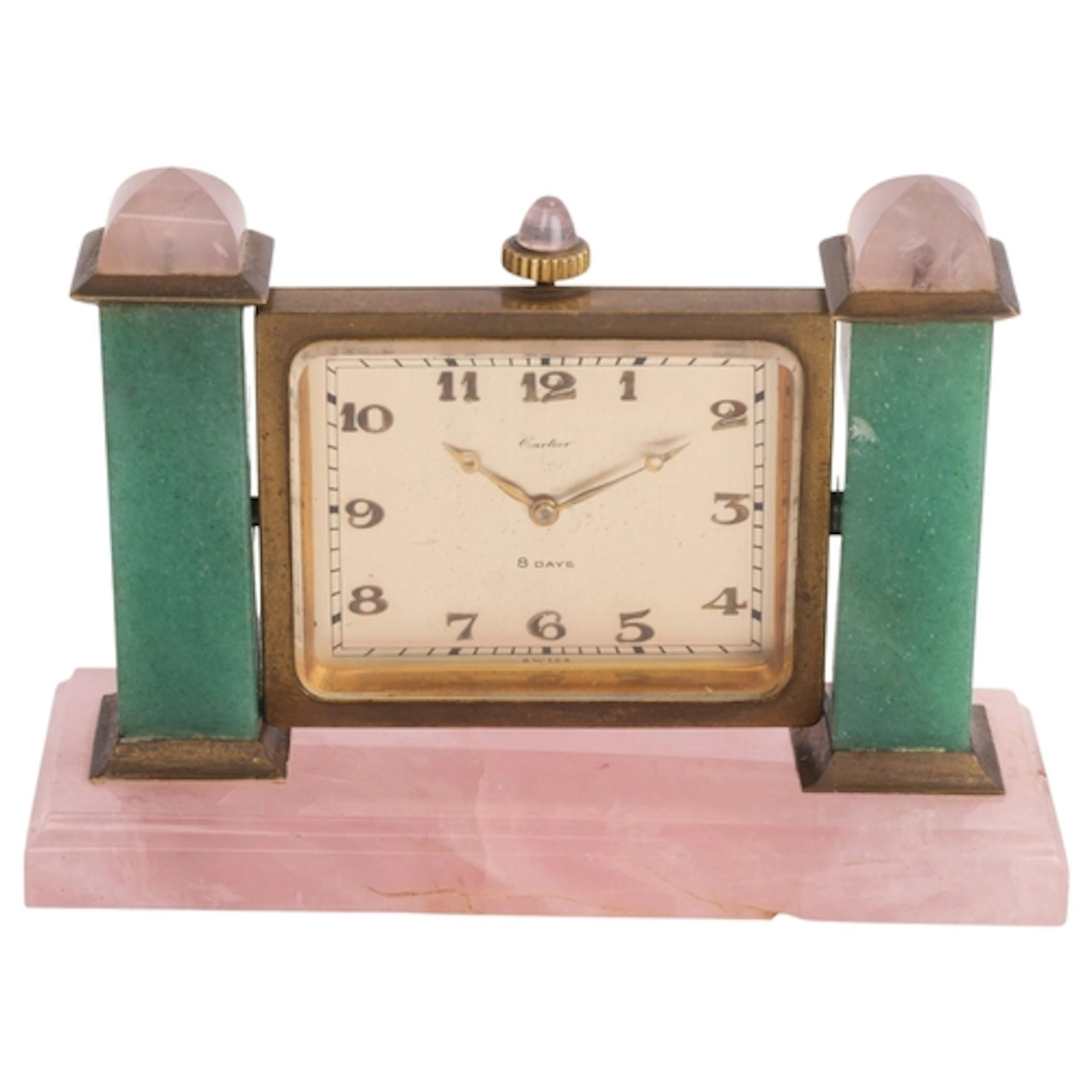 CARTIER - a fine Art Deco rose quartz and aventurine quartz ...