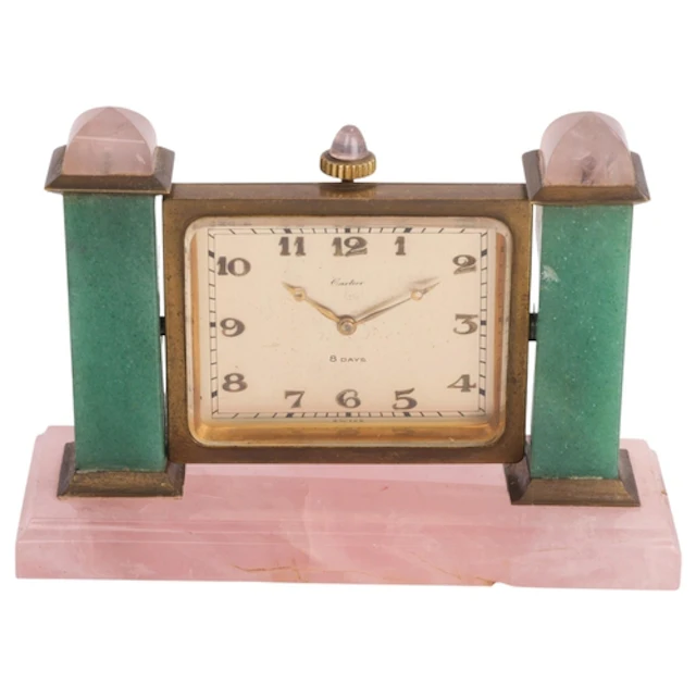 CARTIER - a fine Art Deco rose quartz and aventurine quartz ...