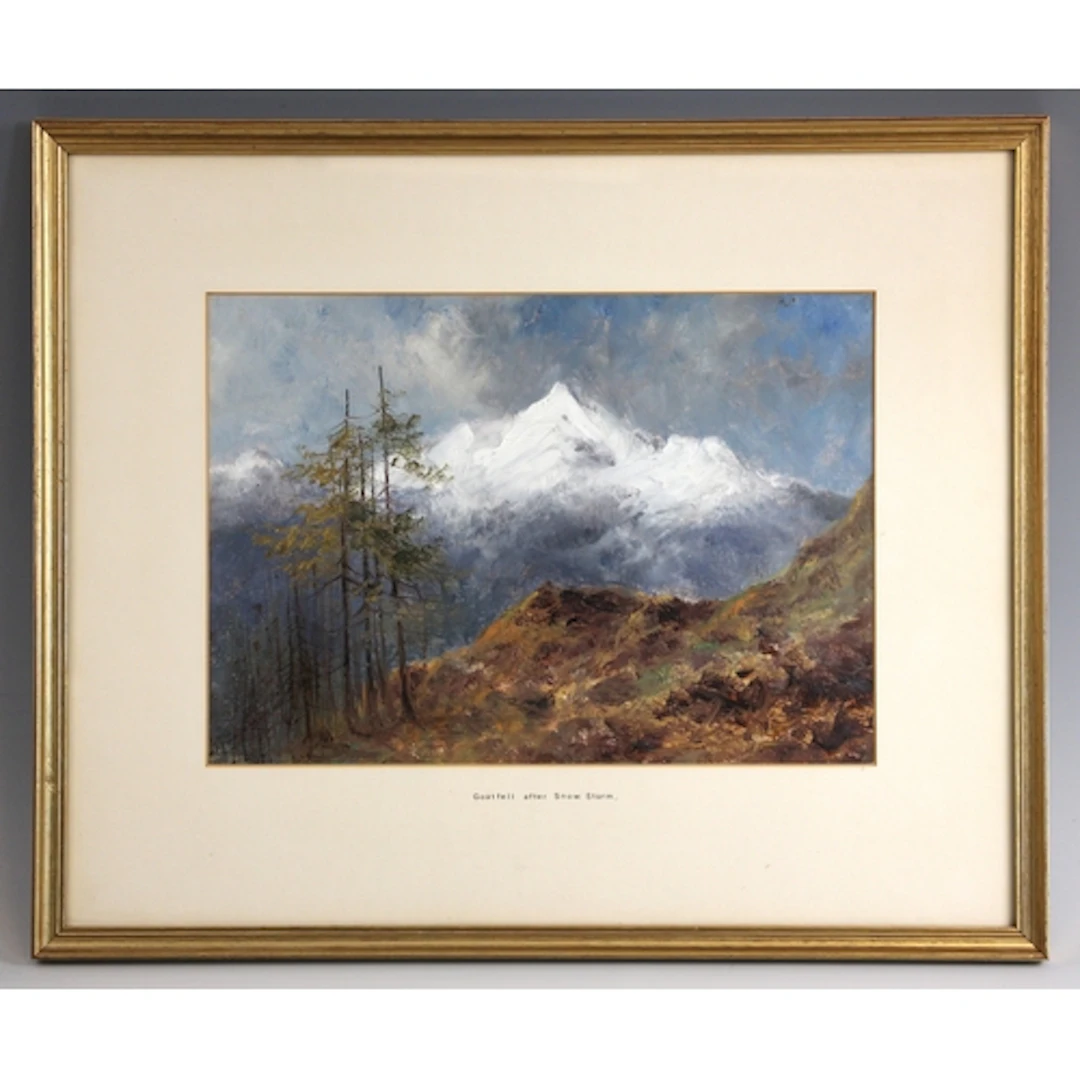 Scottish school (20th century), 'Goatfell after Snow Storm...