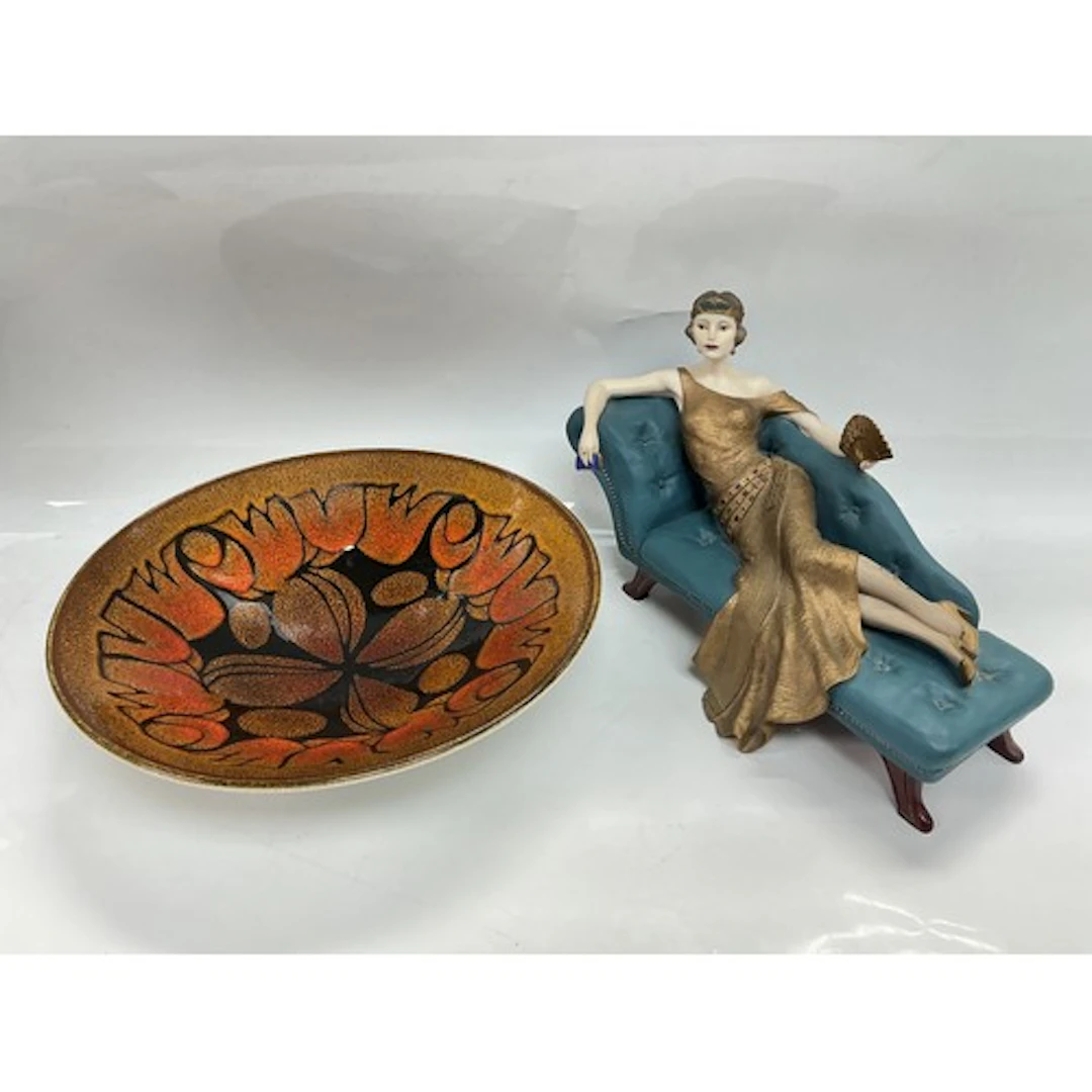A Poole dish in Aegean pattern, approx diameter 26.5cm and a...