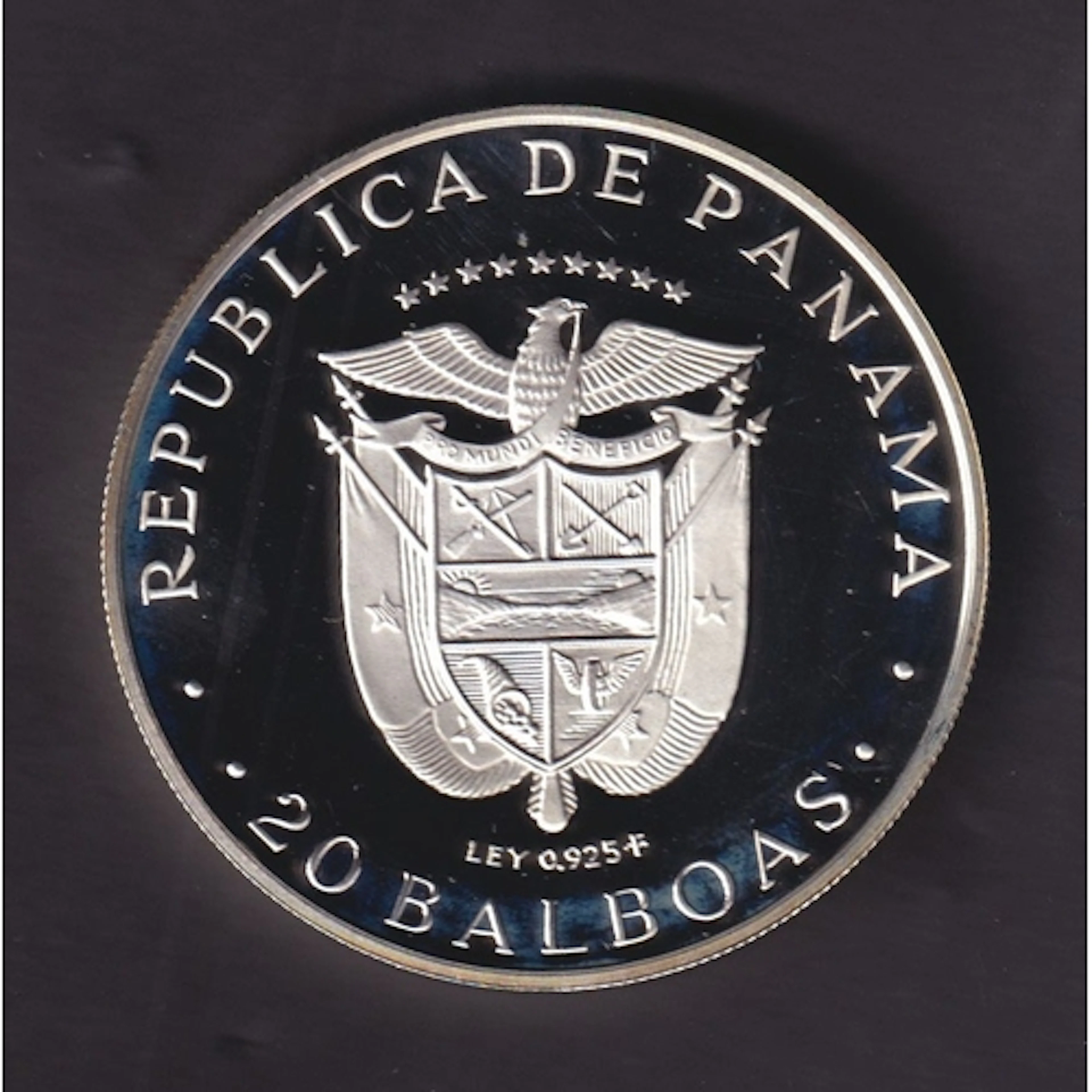 1974 Republic of Panama Silver (.925) Proof 20 Balboas coin,...