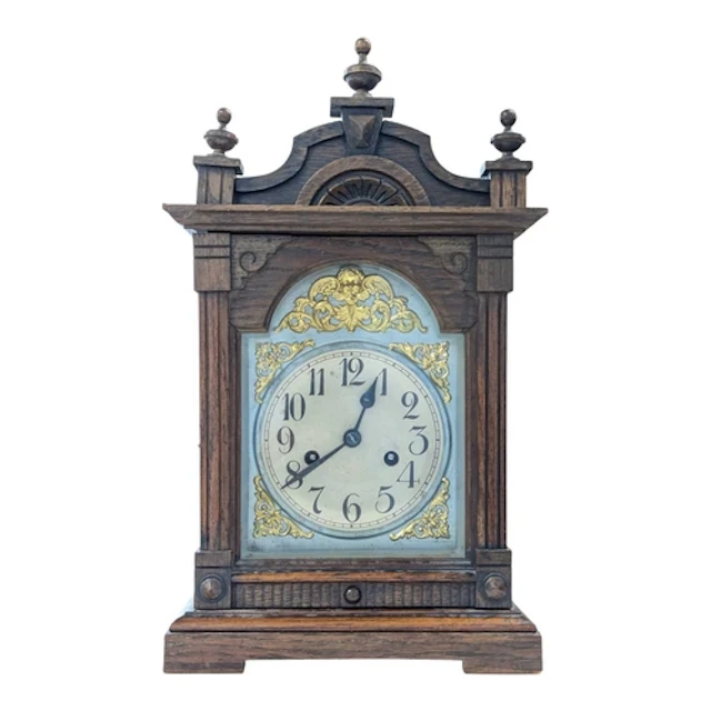 Late 19th / early 20th century oak mantel clock, with detach...