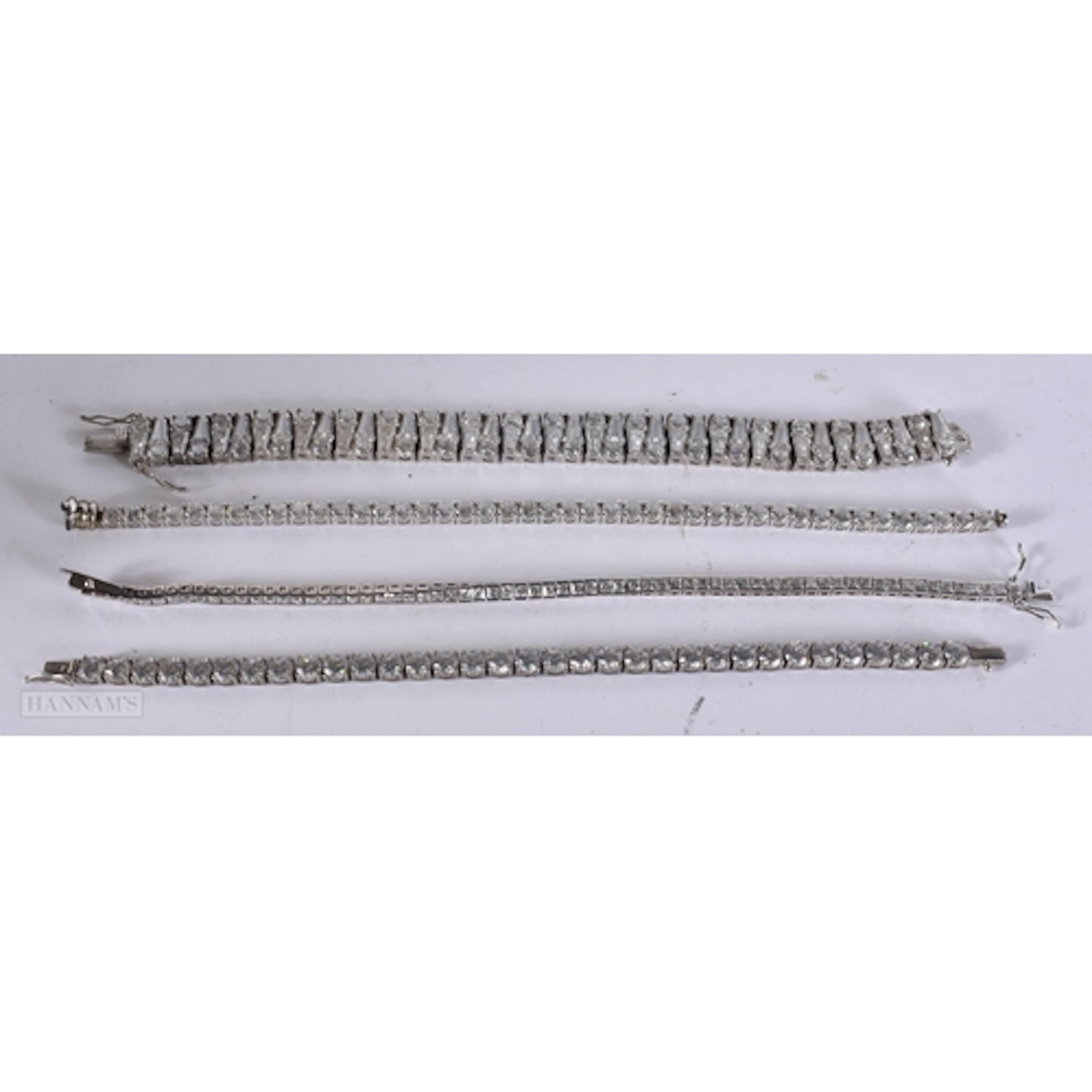 Collection of Sterling Silver Cubic Zirconia Bracelets inc. ...