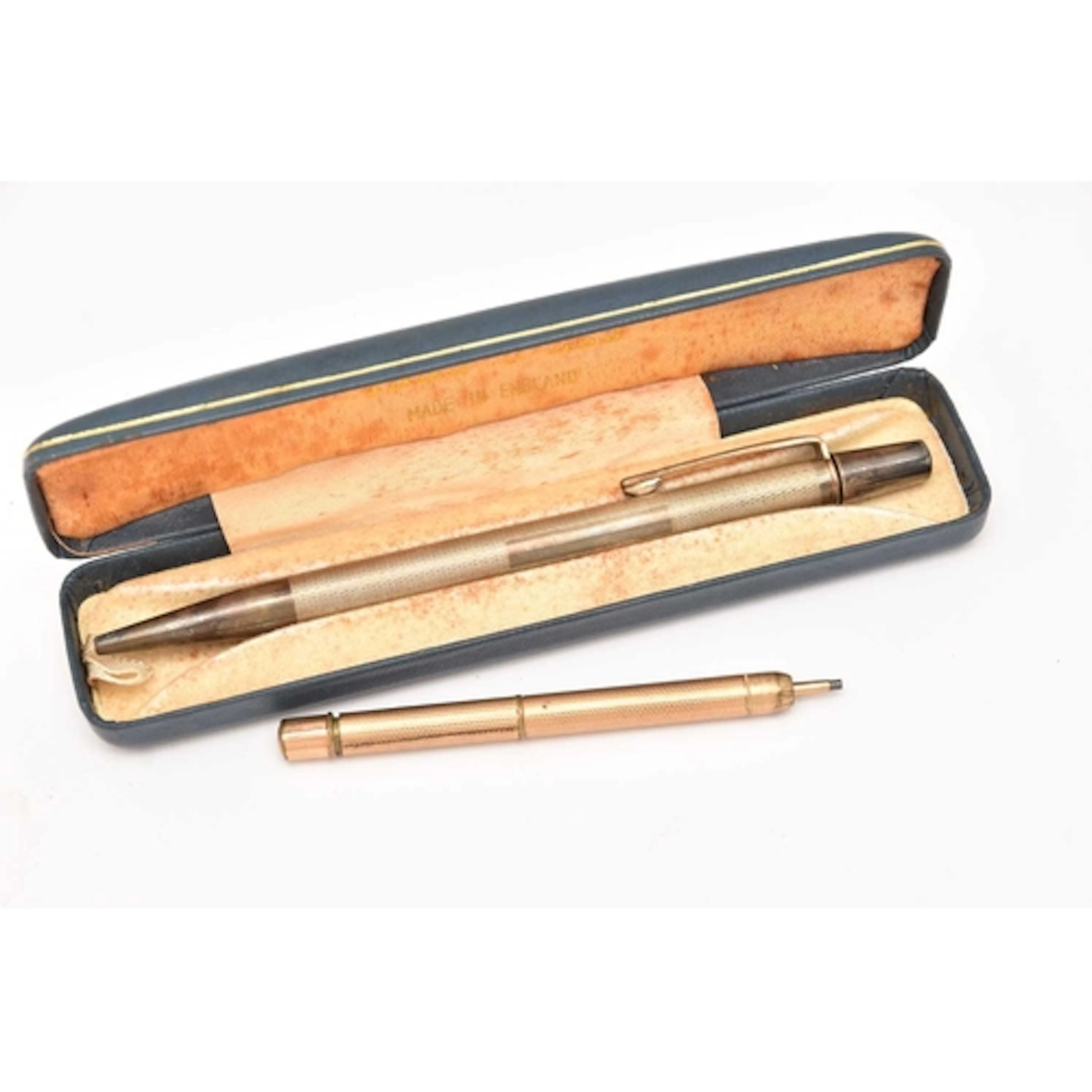 A SILVER 'YARD O LED' PENCIL AND A ROLLED GOLD PENCIL, silve...