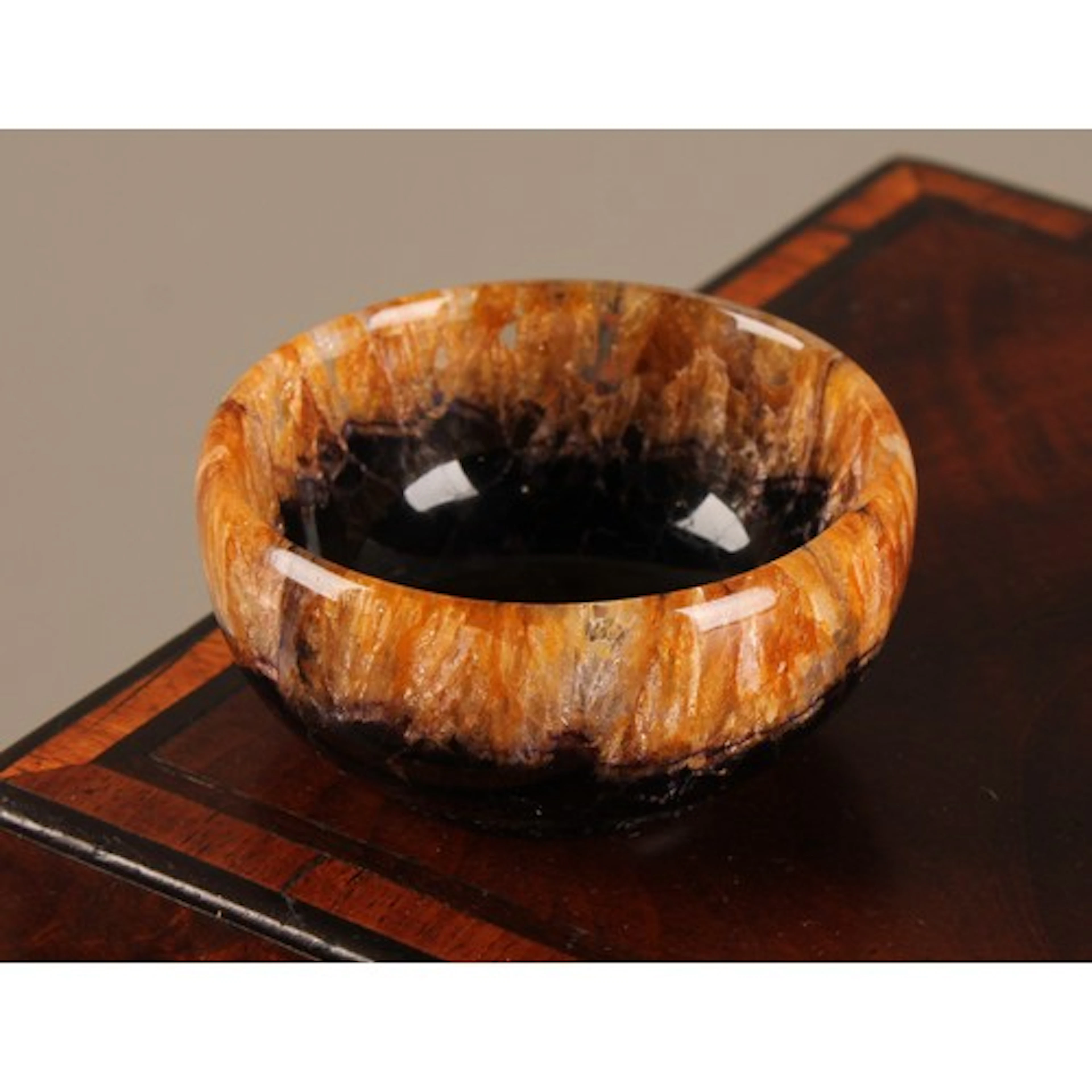 Natural History - a Blue John bowl, New Cavern Vein, 5cm x 2...