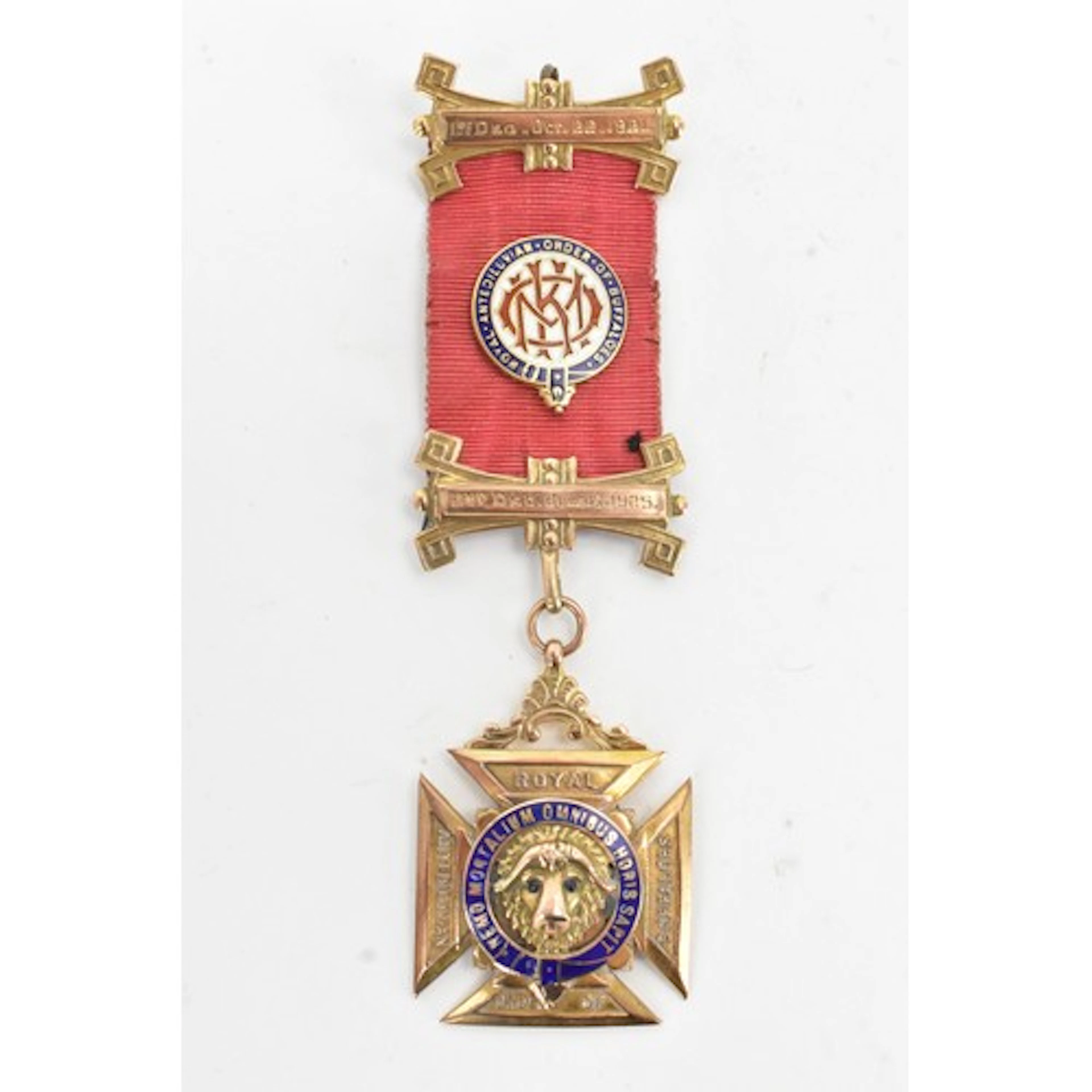 A 1920s 9ct gold and enamel R.A.O.B. Order of Merit jewel, c...
